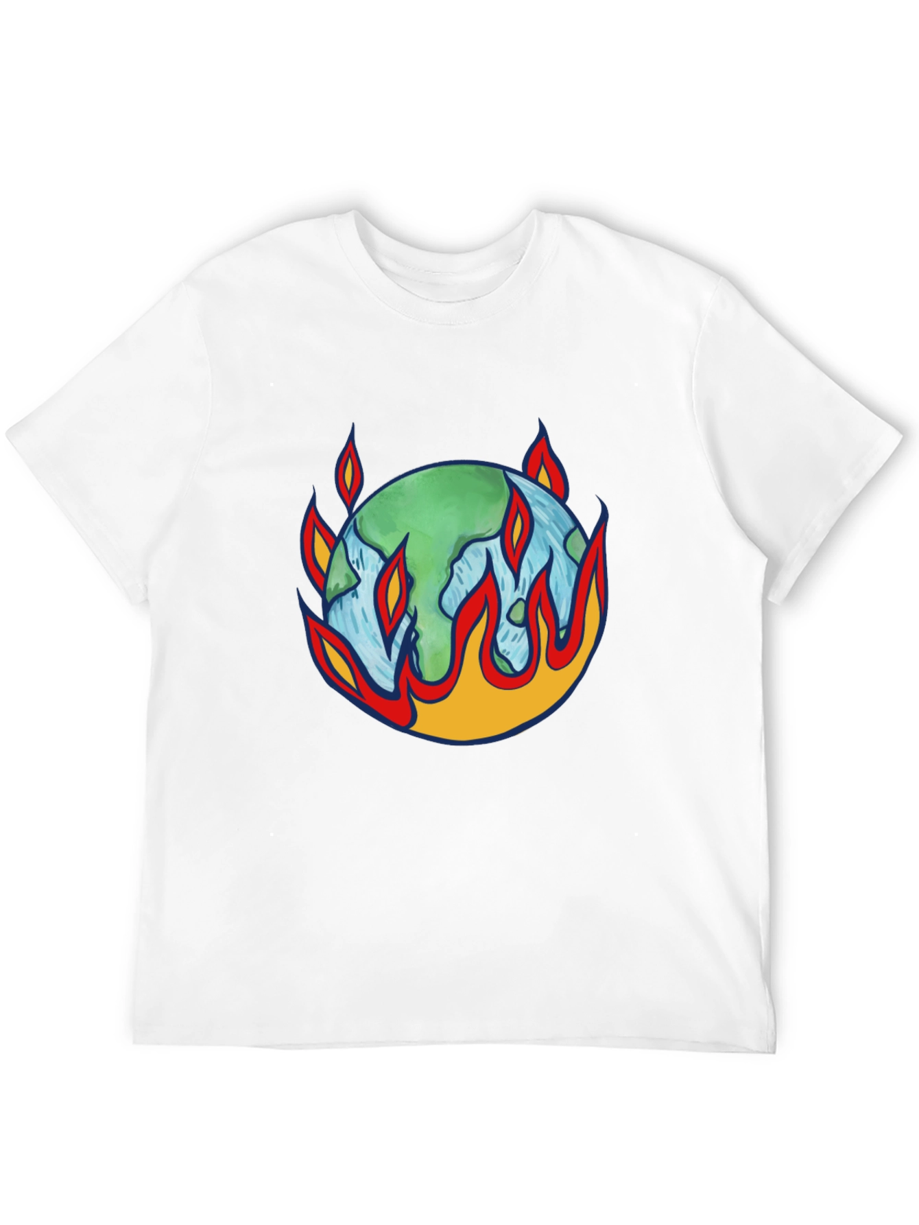 Earth on Fire Graphic Tee - Climate Change Awareness