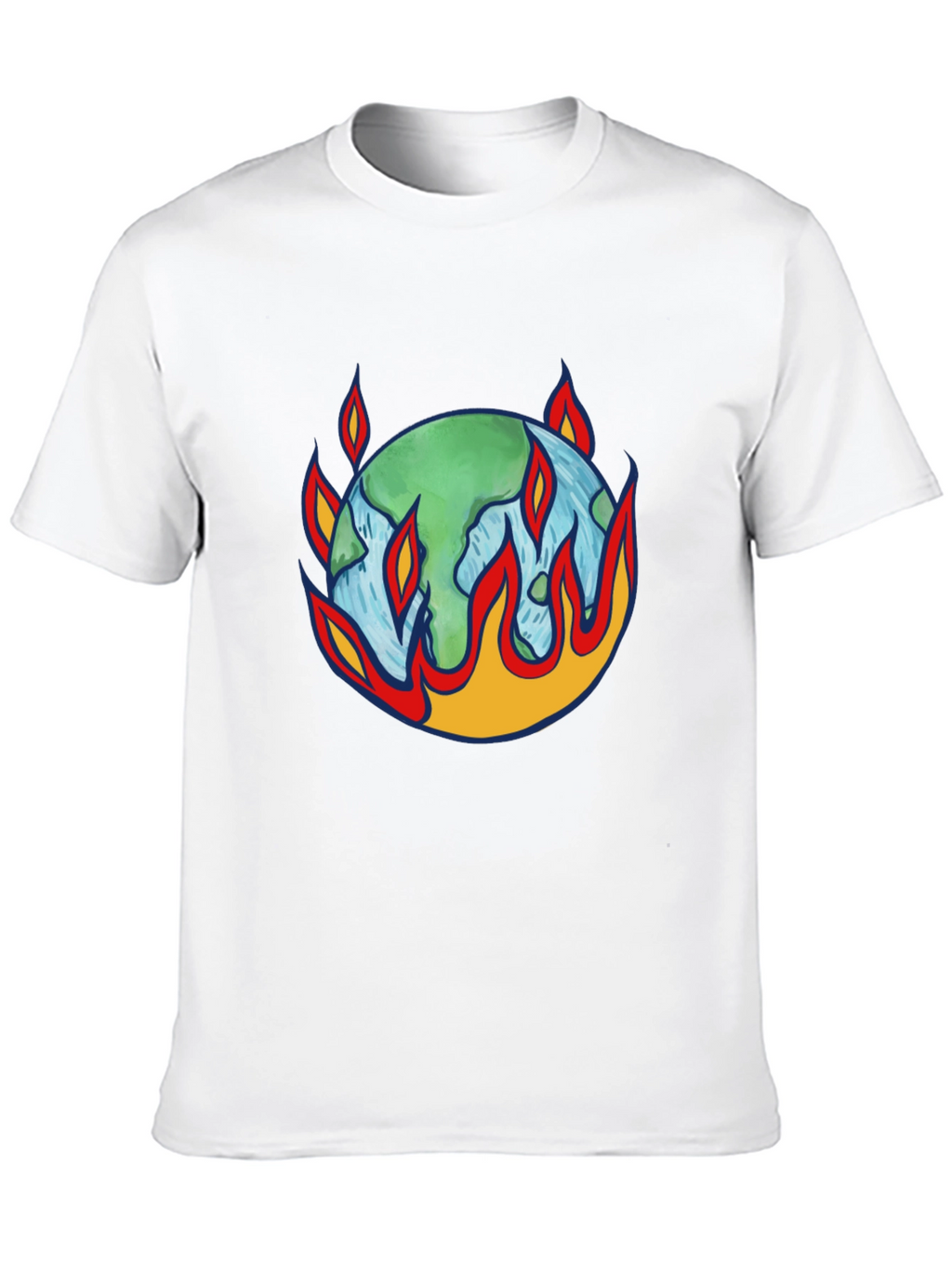 Earth on Fire Graphic Tee - Climate Change Awareness
