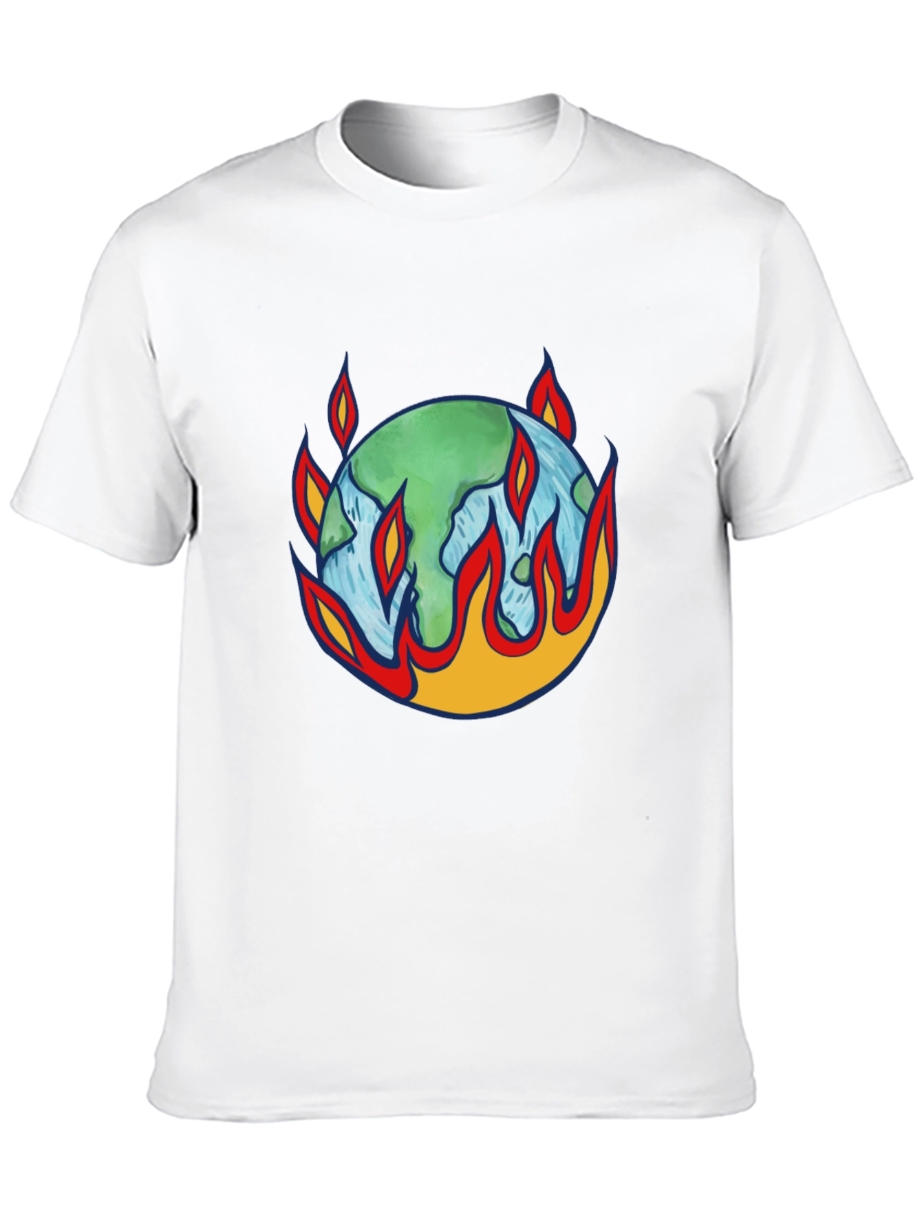 Earth on Fire Graphic Tee - Climate Change Awareness