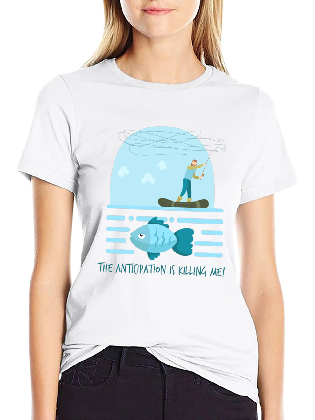 Anticipation Fishing T-Shirt Funny Graphic Tee
