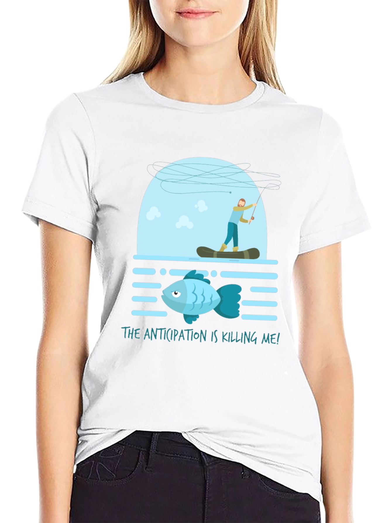 Anticipation Fishing T-Shirt Funny Graphic Tee