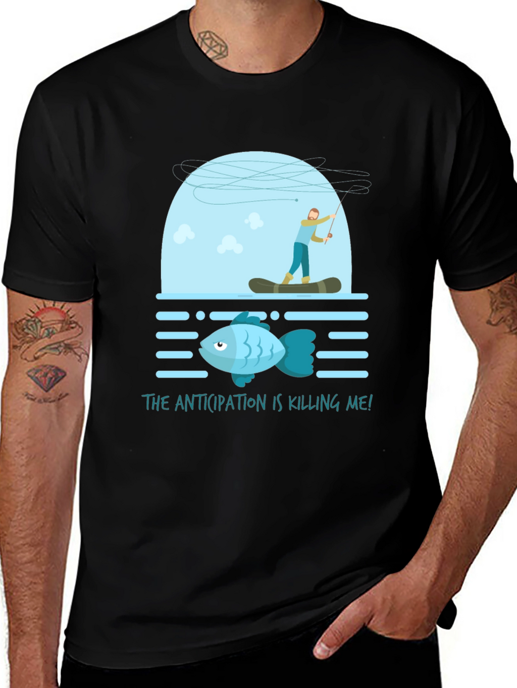 Anticipation Fishing T-Shirt Funny Graphic Tee