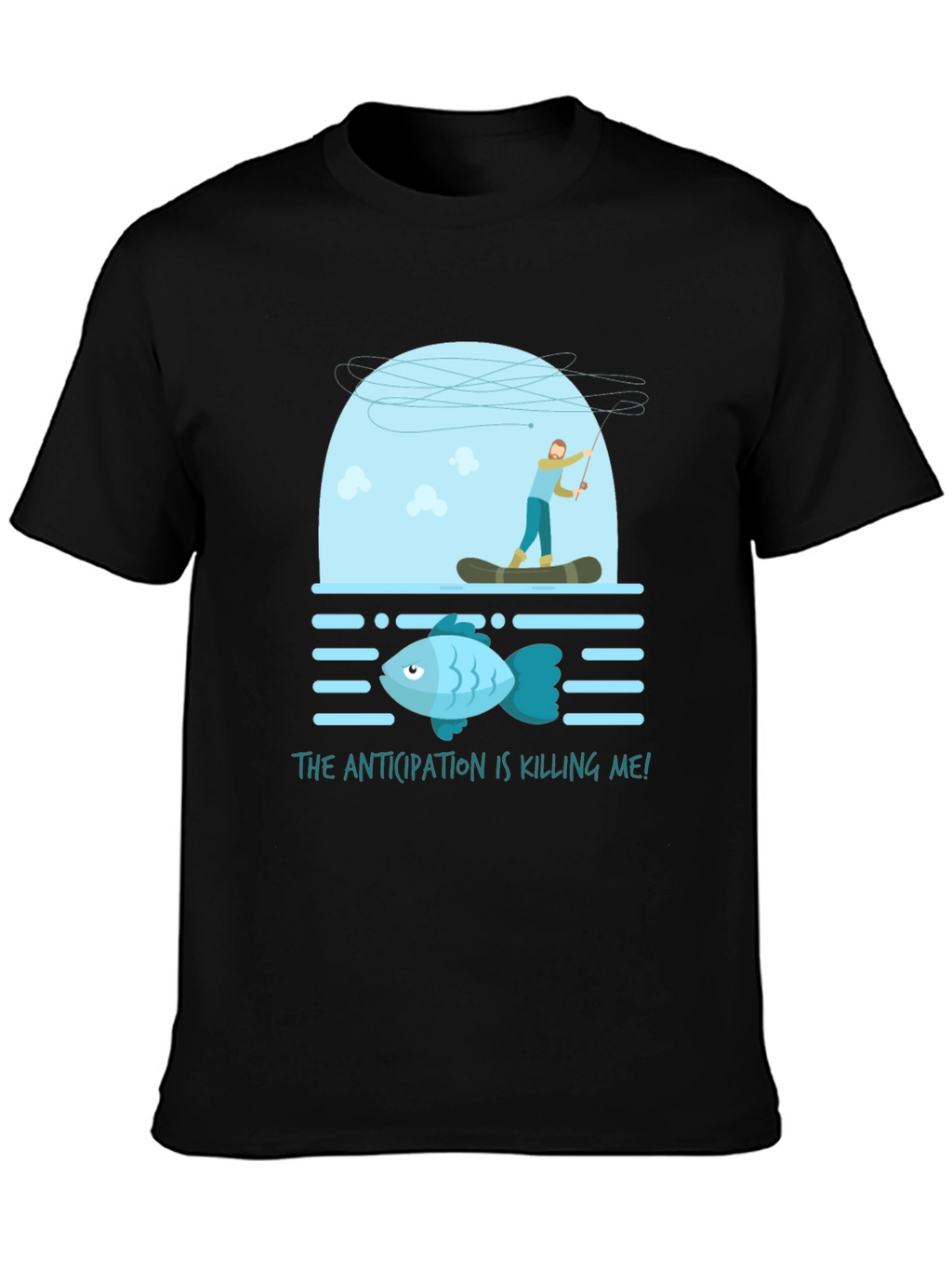 Anticipation Fishing T-Shirt Funny Graphic Tee