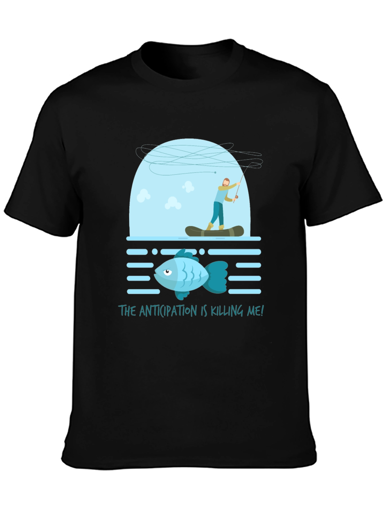 Anticipation Fishing T-Shirt Funny Graphic Tee
