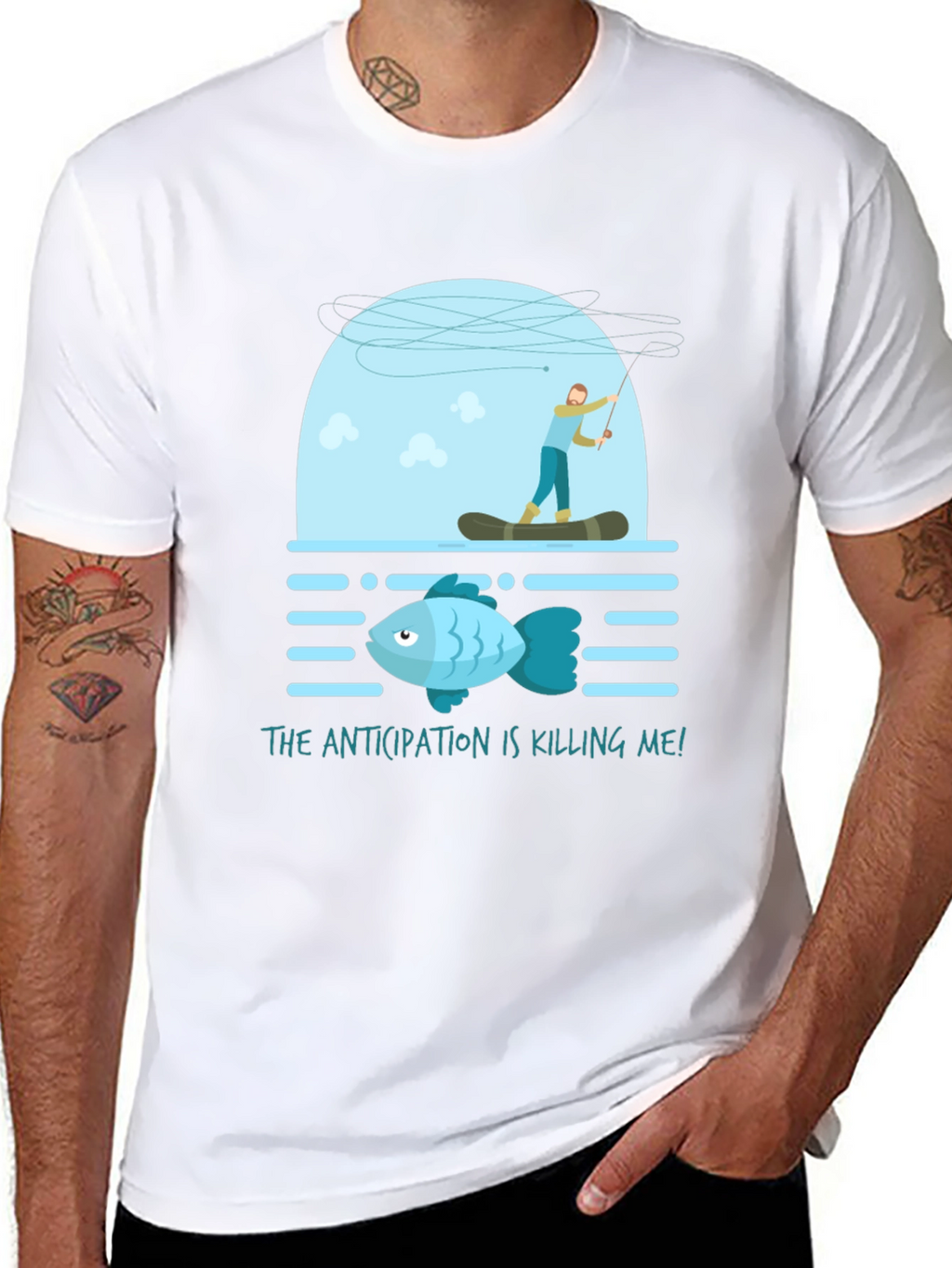 Anticipation Fishing T-Shirt Funny Graphic Tee