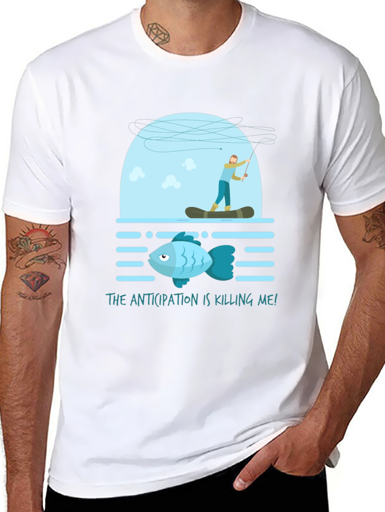 Anticipation Fishing T-Shirt Funny Graphic Tee