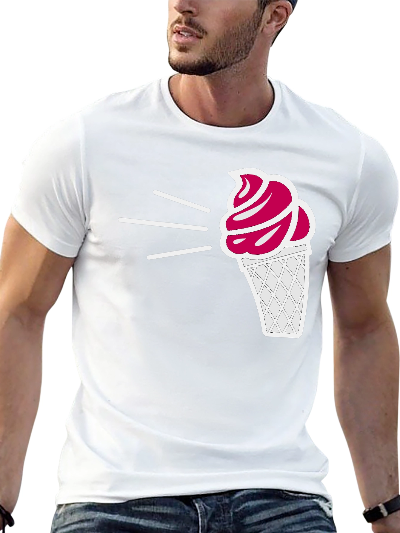 Ice Cream Graphic Tee - Black Casual T-Shirt