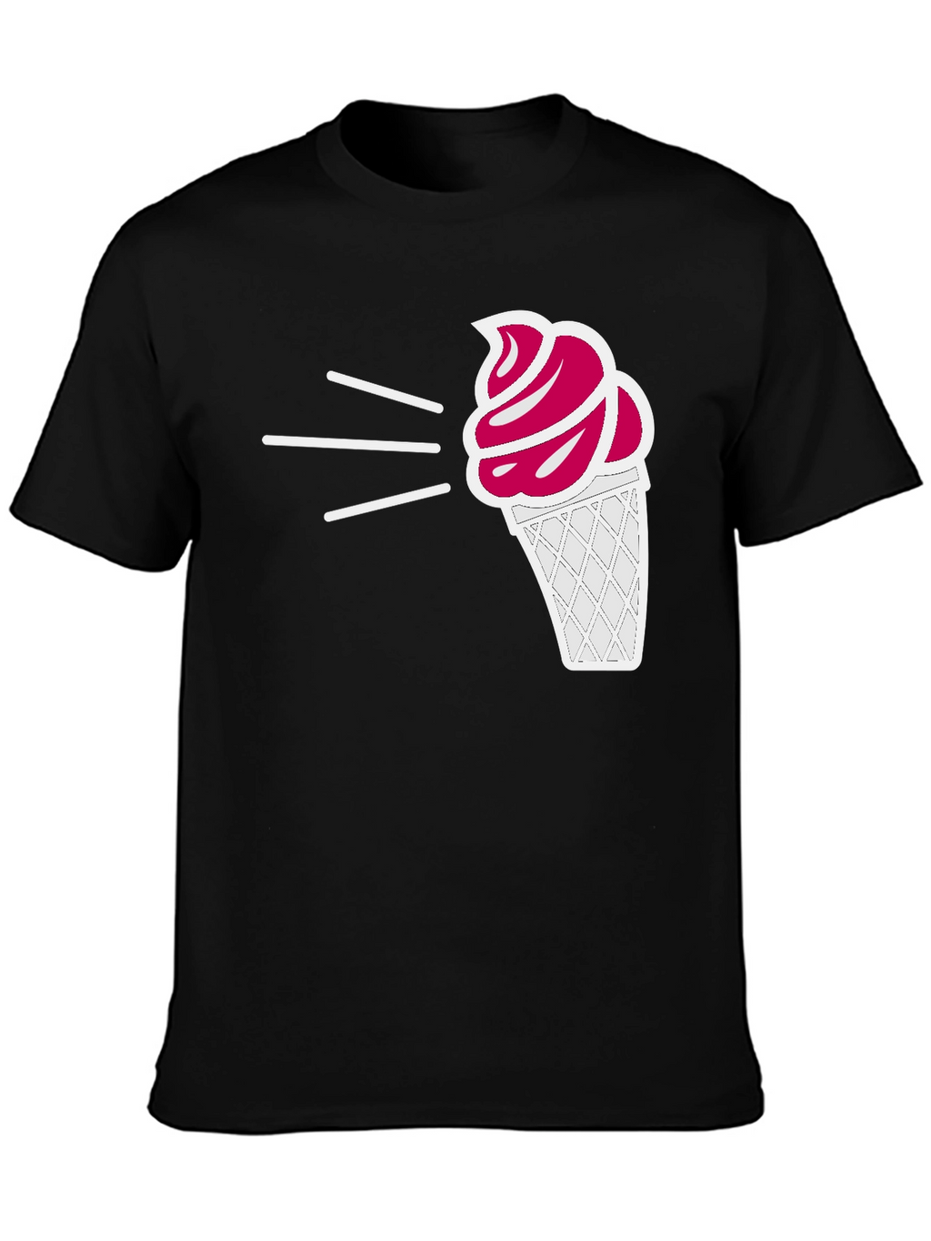 Ice Cream Graphic Tee - Black Casual T-Shirt