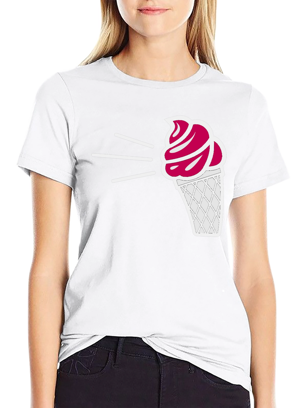 Ice Cream Graphic Tee - Black Casual T-Shirt