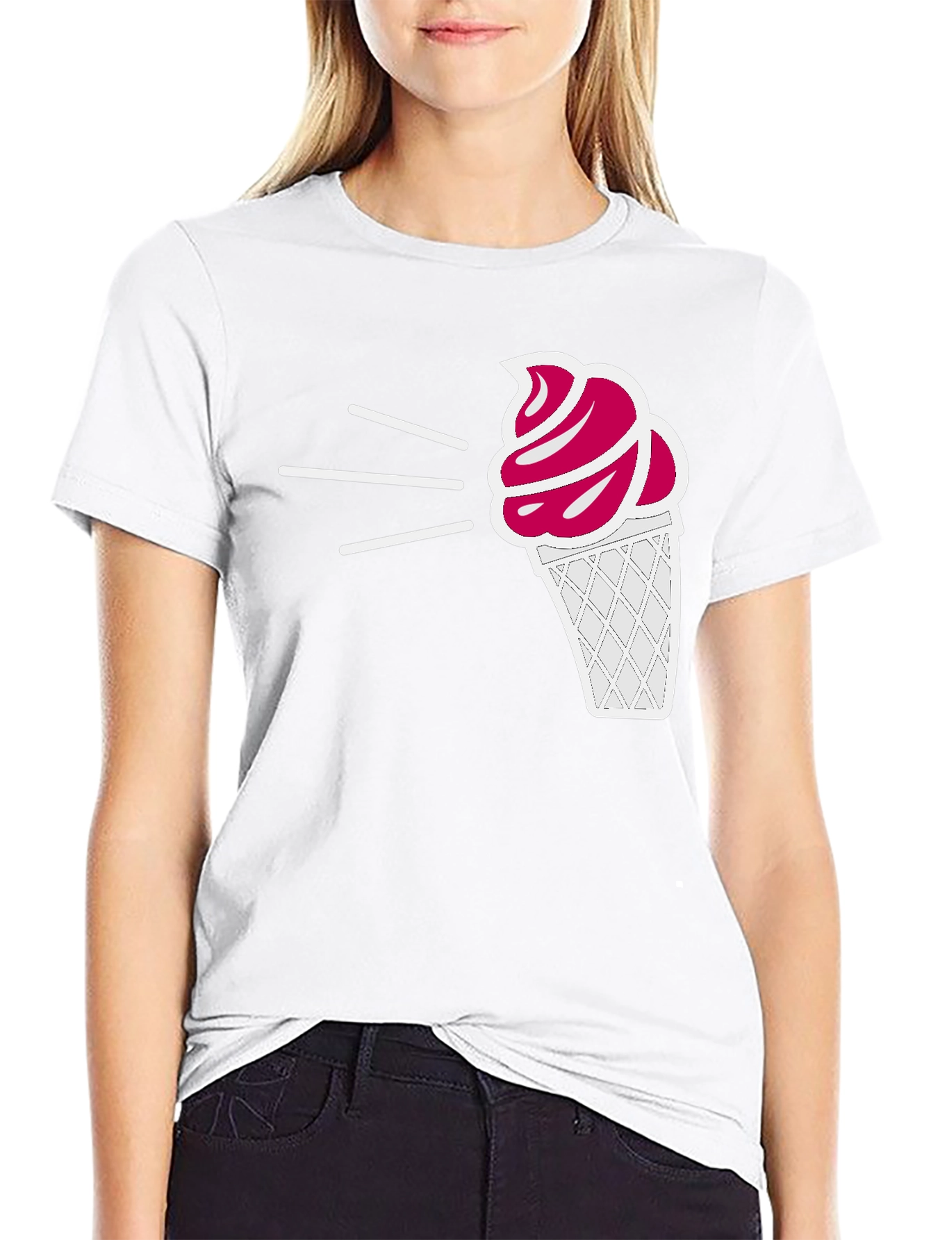 Ice Cream Graphic Tee - Black Casual T-Shirt