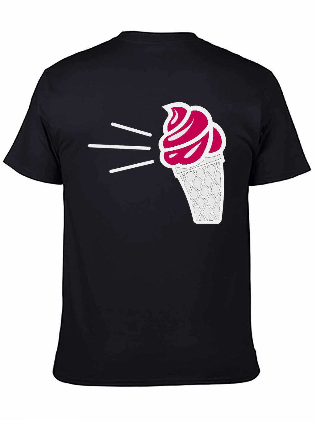 Ice Cream Graphic Tee - Black Casual T-Shirt