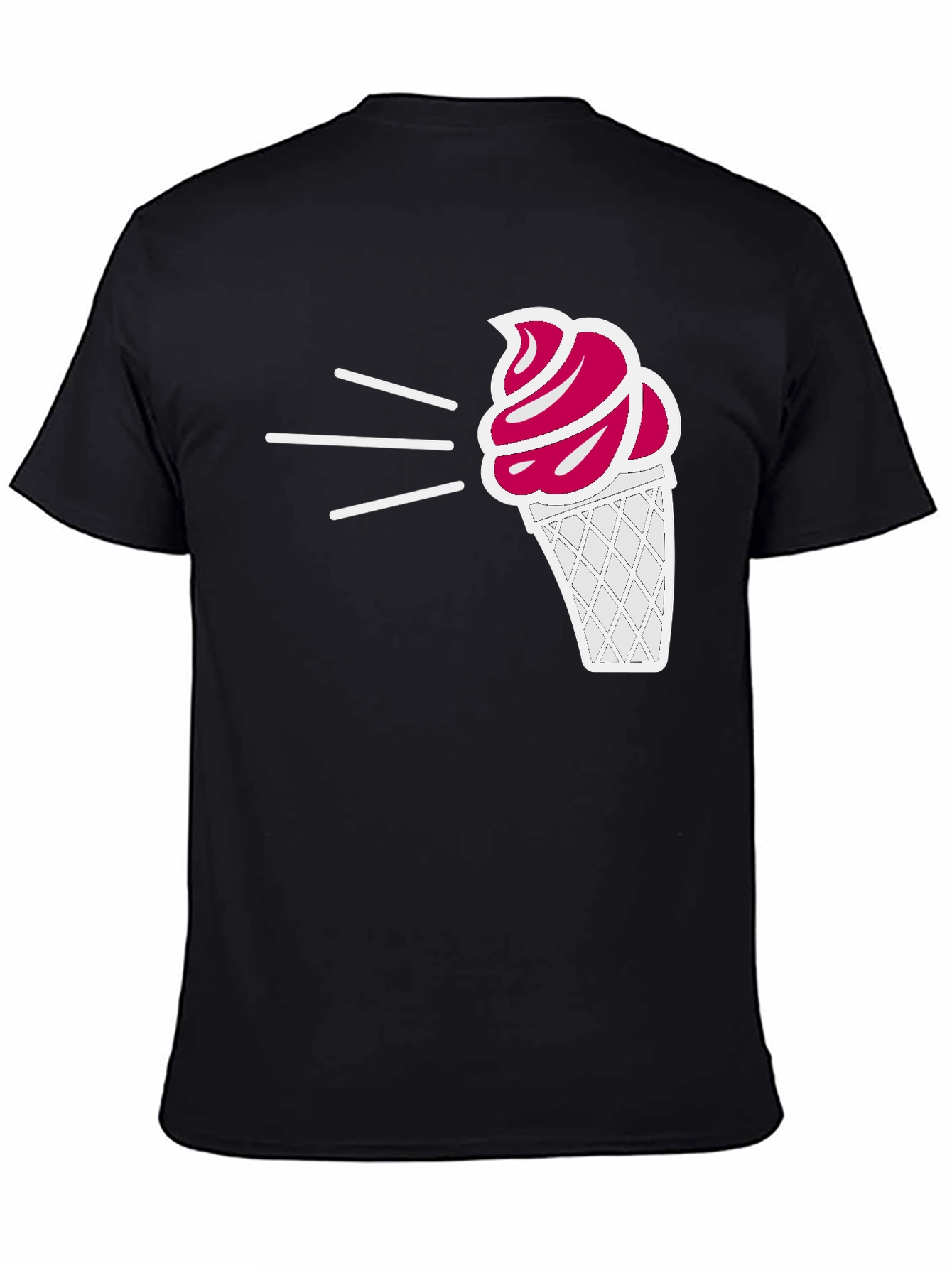 Ice Cream Graphic Tee - Black Casual T-Shirt