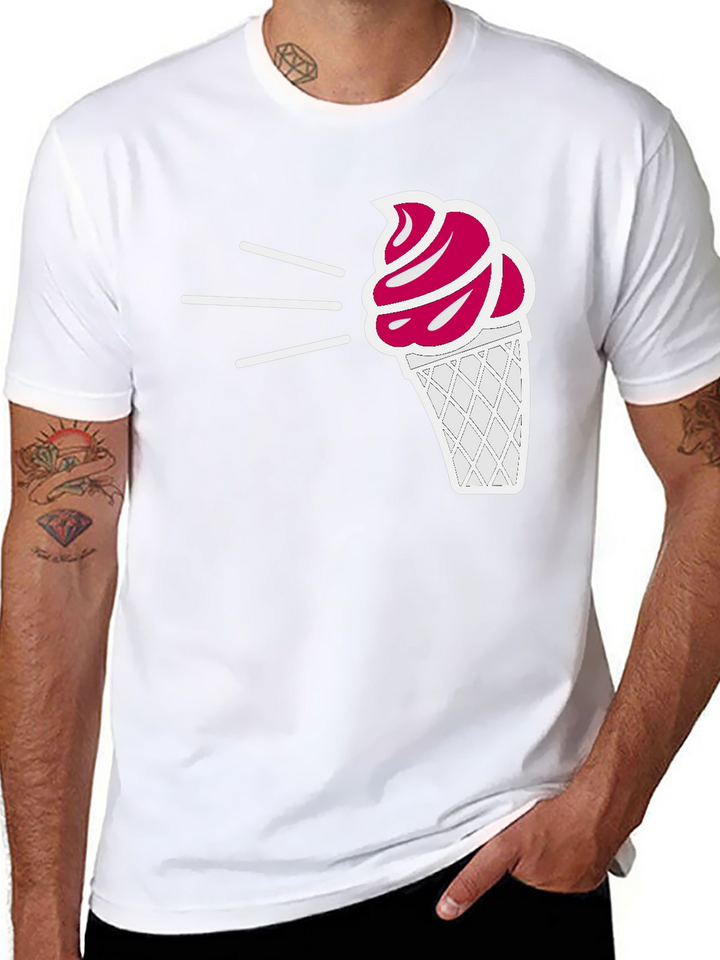 Ice Cream Graphic Tee - Black Casual T-Shirt