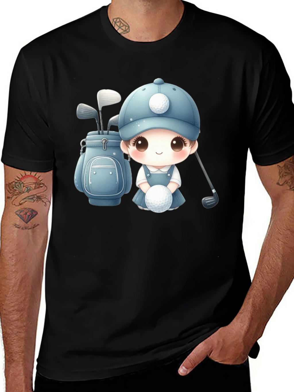 Cartoon Golfer T-Shirt - Cute Golfing Apparel