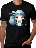 Cartoon Golfer T-Shirt - Cute Golfing Apparel