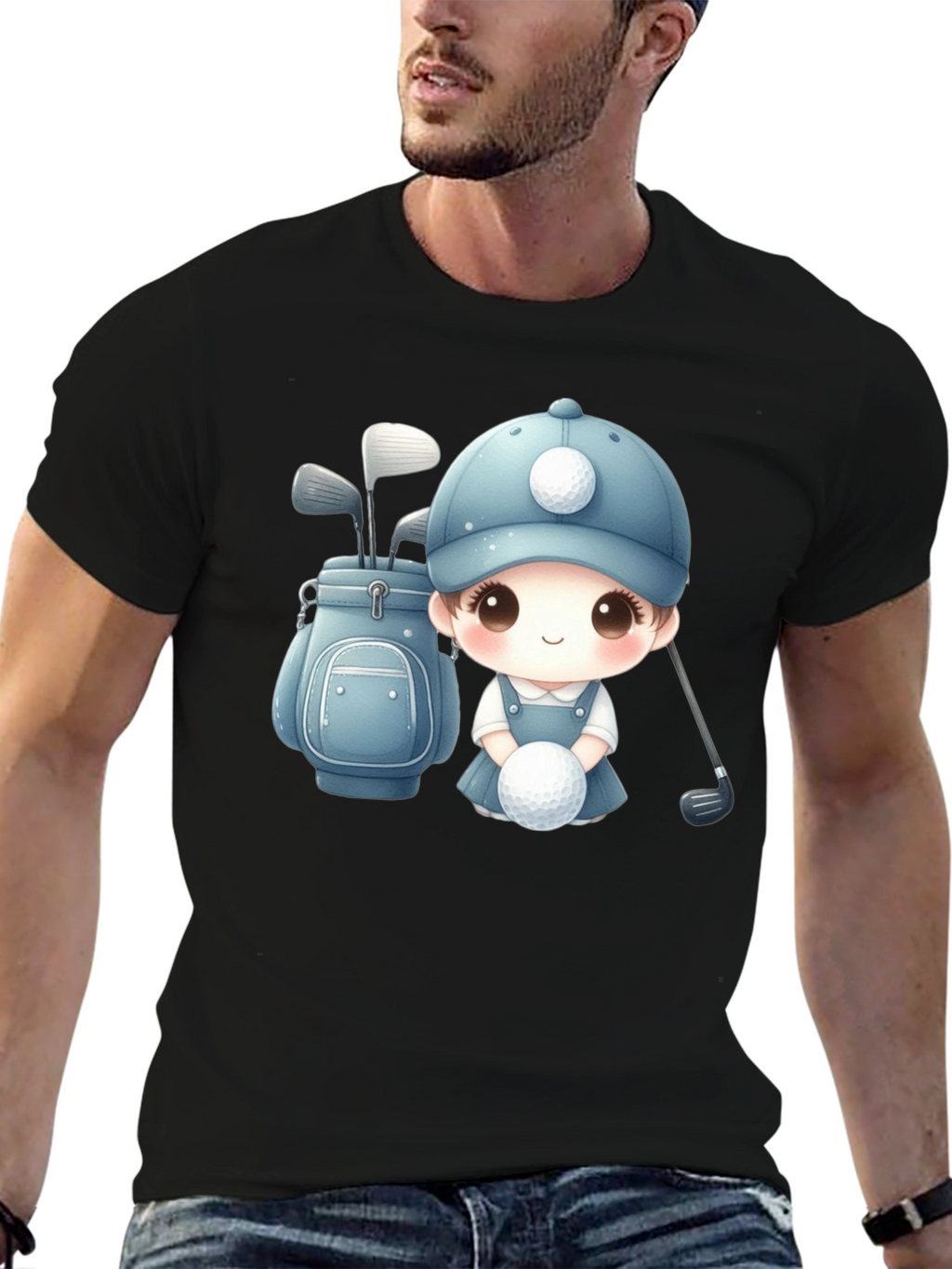 Cartoon Golfer T-Shirt - Cute Golfing Apparel