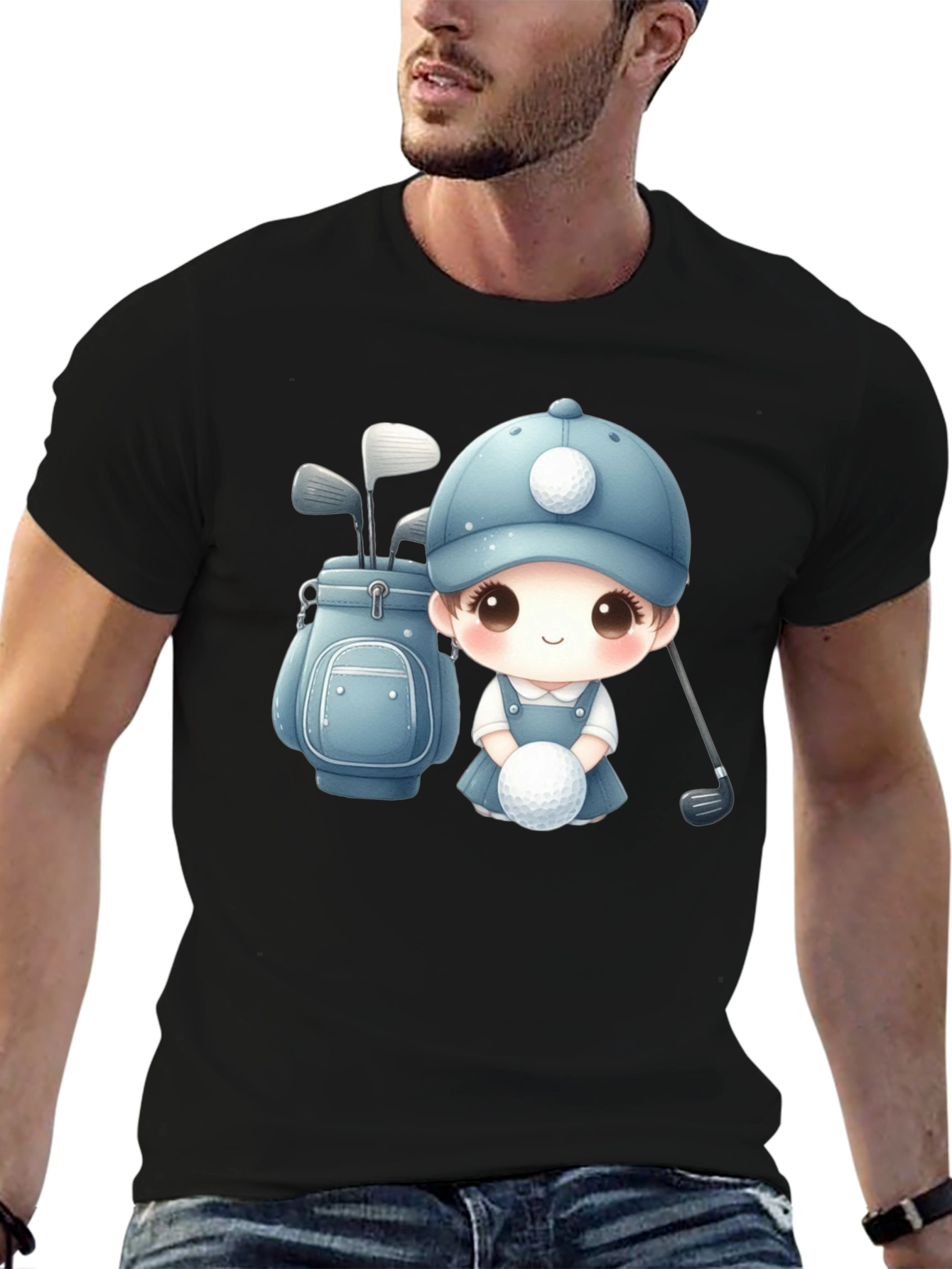 Cartoon Golfer T-Shirt - Cute Golfing Apparel
