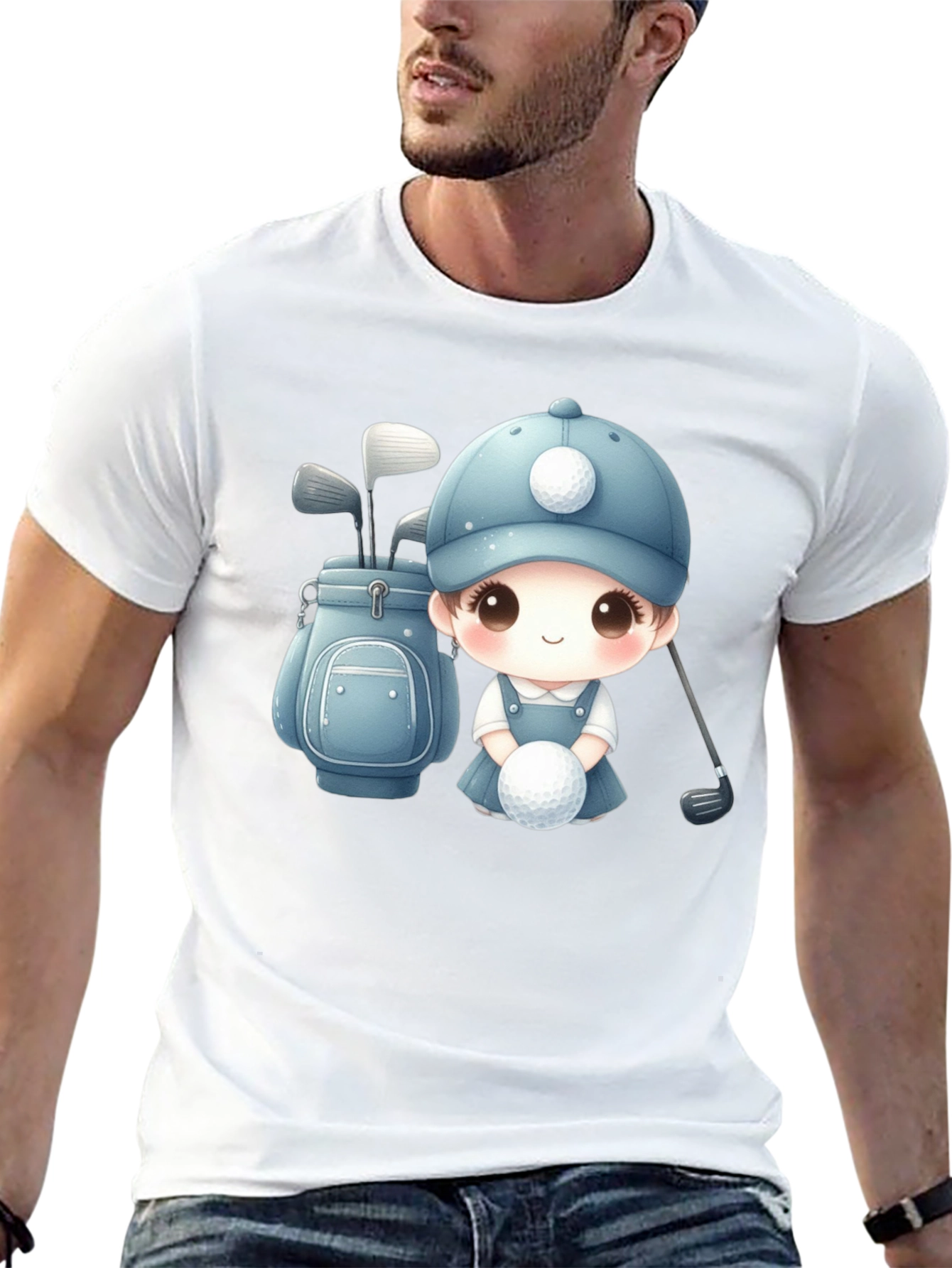 Cartoon Golfer T-Shirt - Cute Golfing Apparel