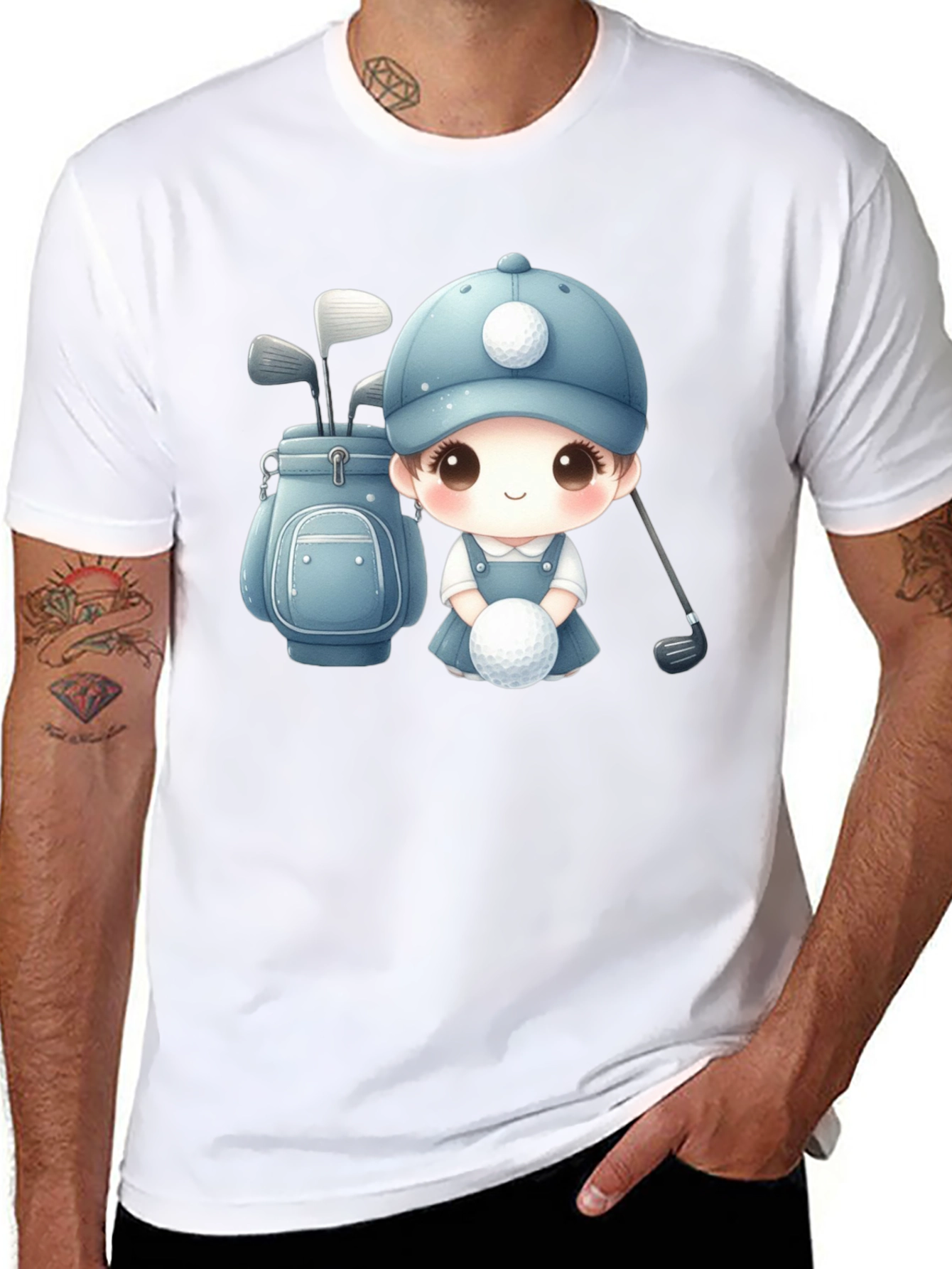 Cartoon Golfer T-Shirt - Cute Golfing Apparel