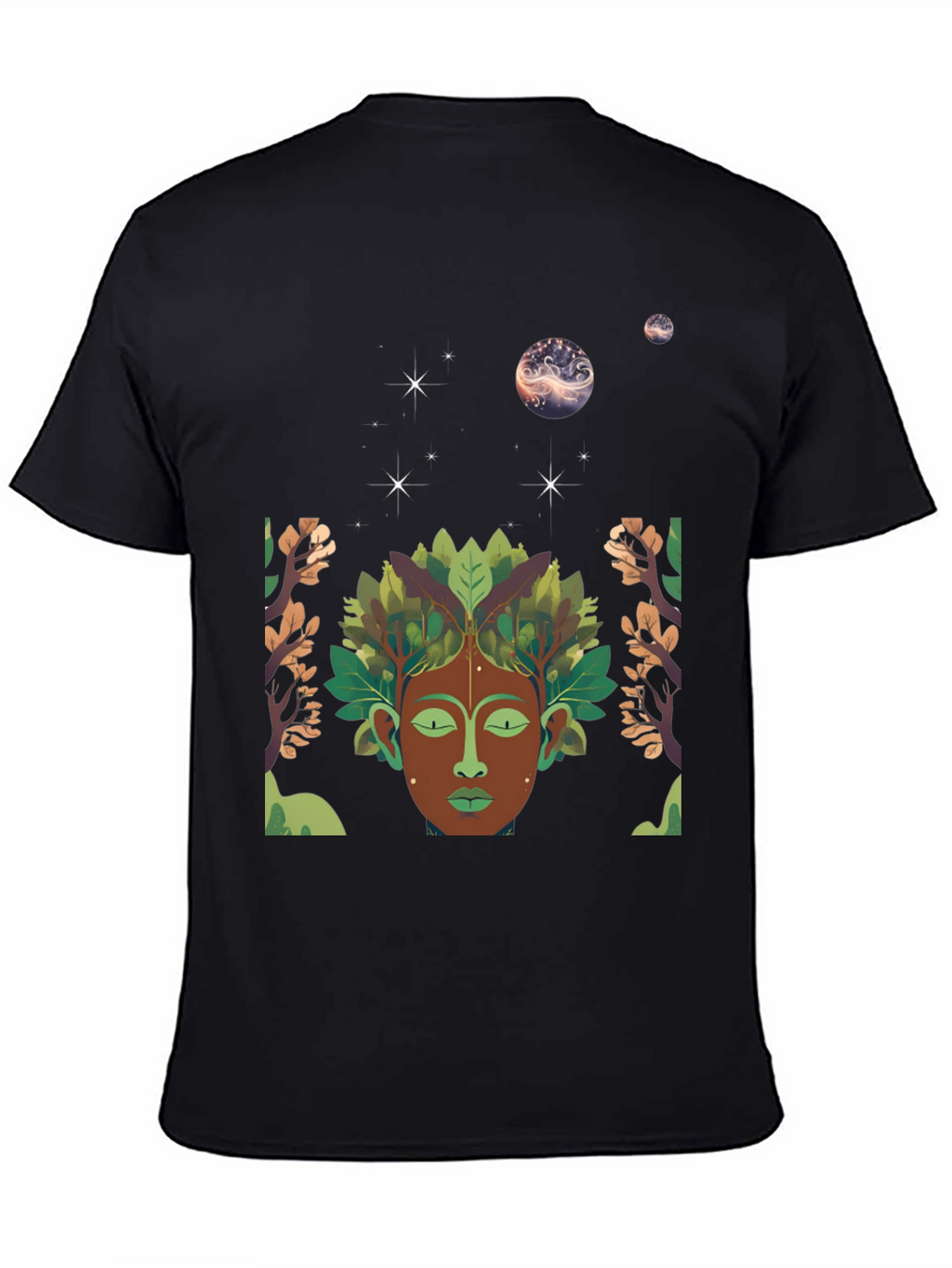 Nature Spirit Graphic Tee - Black Cotton Blend