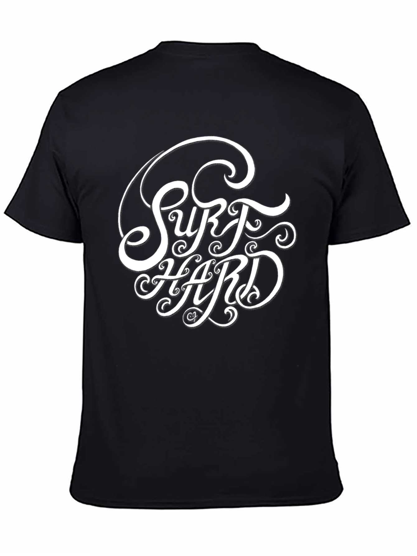 Surf Hard Graphic Tee - Black Casual T-Shirt