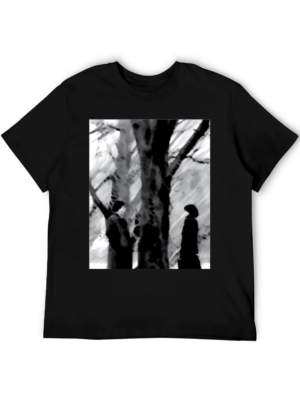 Eerie Black & White Tree Scene Graphic Tee