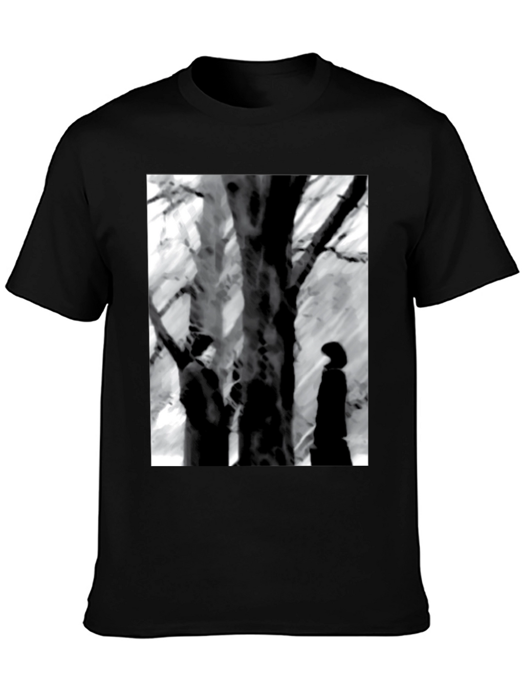 Eerie Black & White Tree Scene Graphic Tee