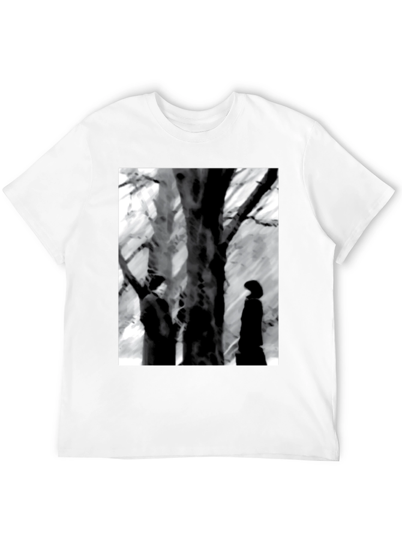 Eerie Black & White Tree Scene Graphic Tee