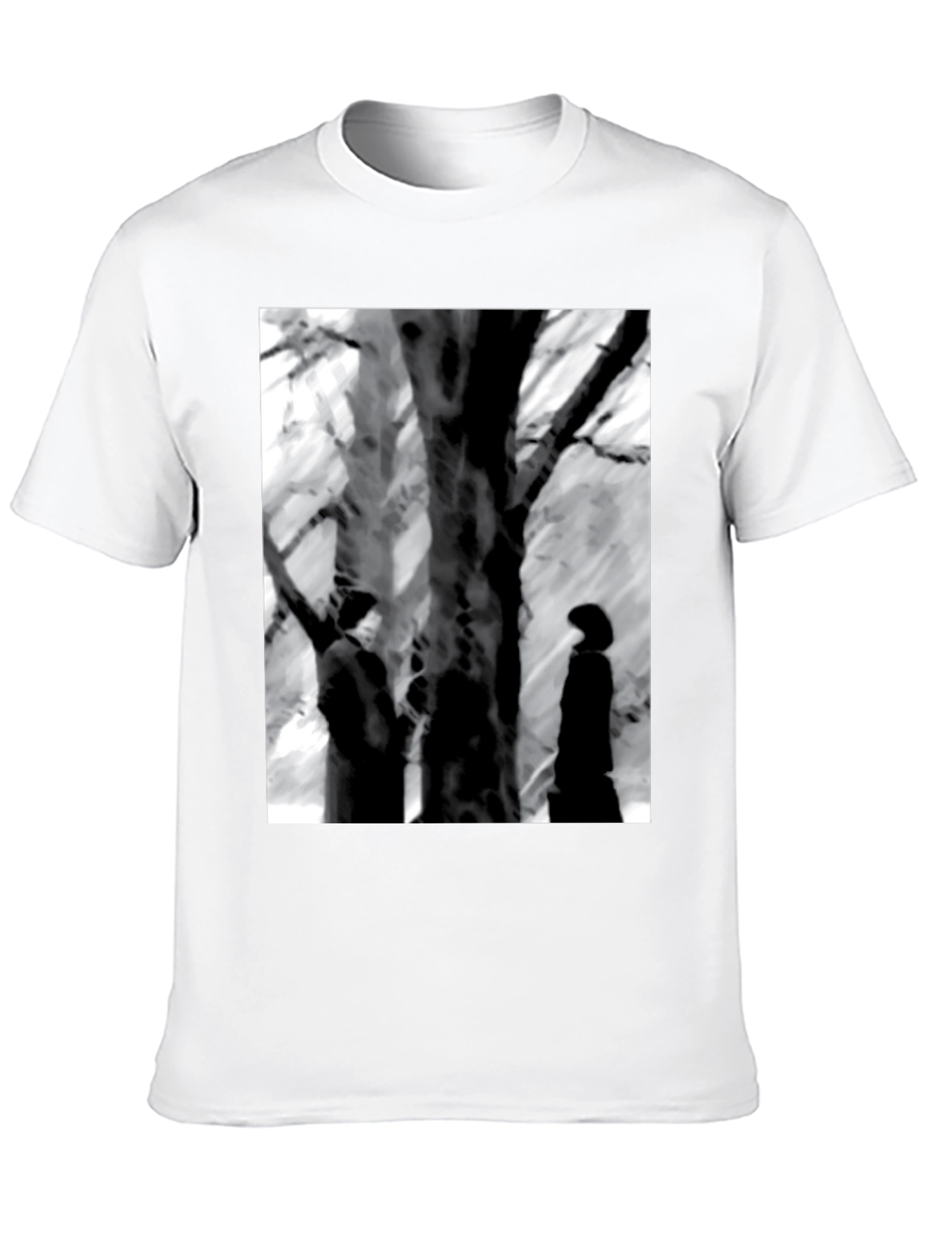Eerie Black & White Tree Scene Graphic Tee