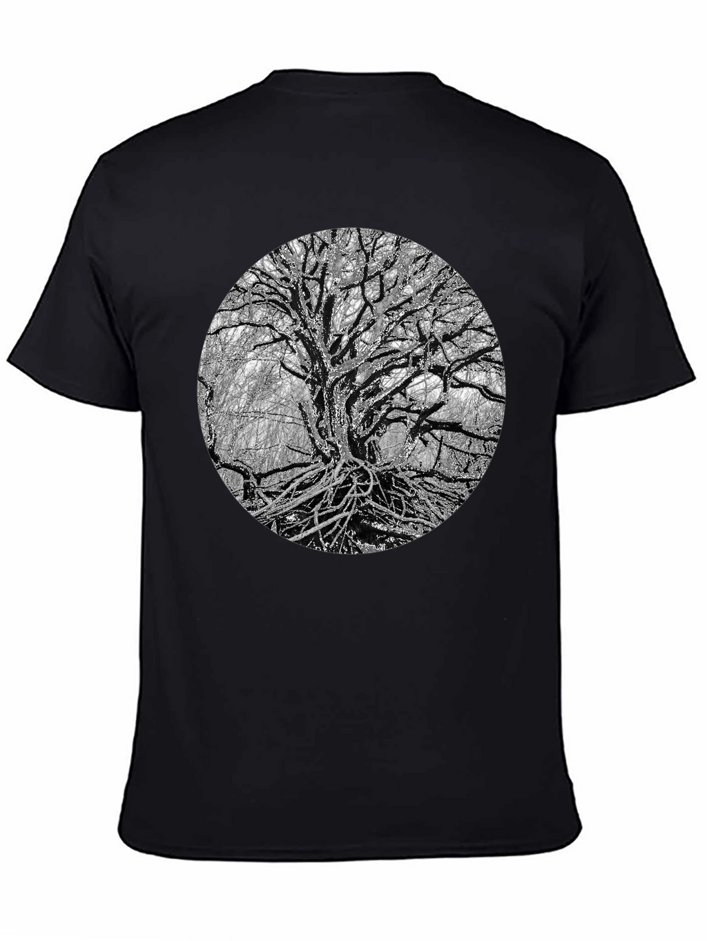 Monochrome Tree Graphic Tee - Nature Inspired Print