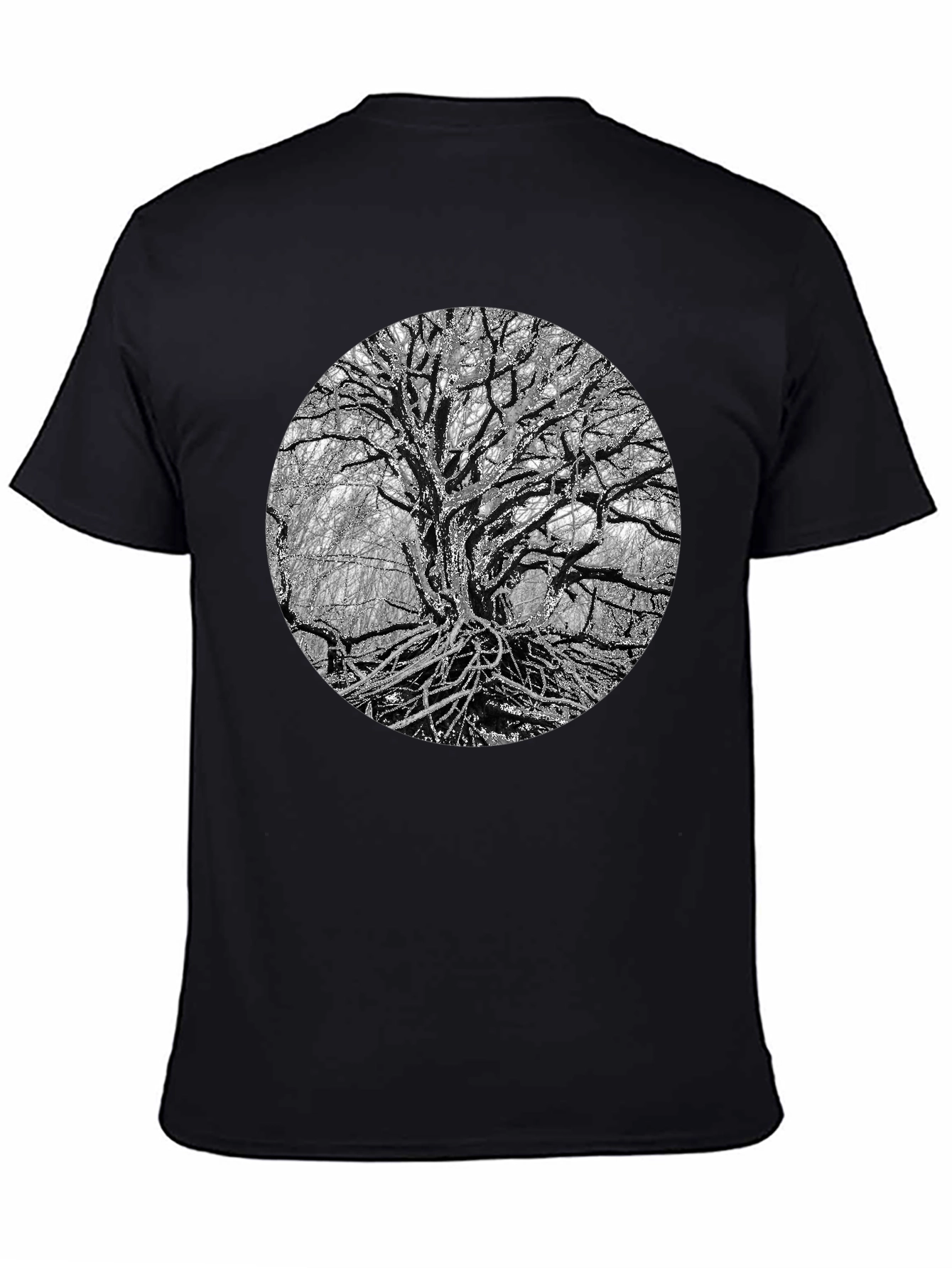Monochrome Tree Graphic Tee - Nature Inspired Print