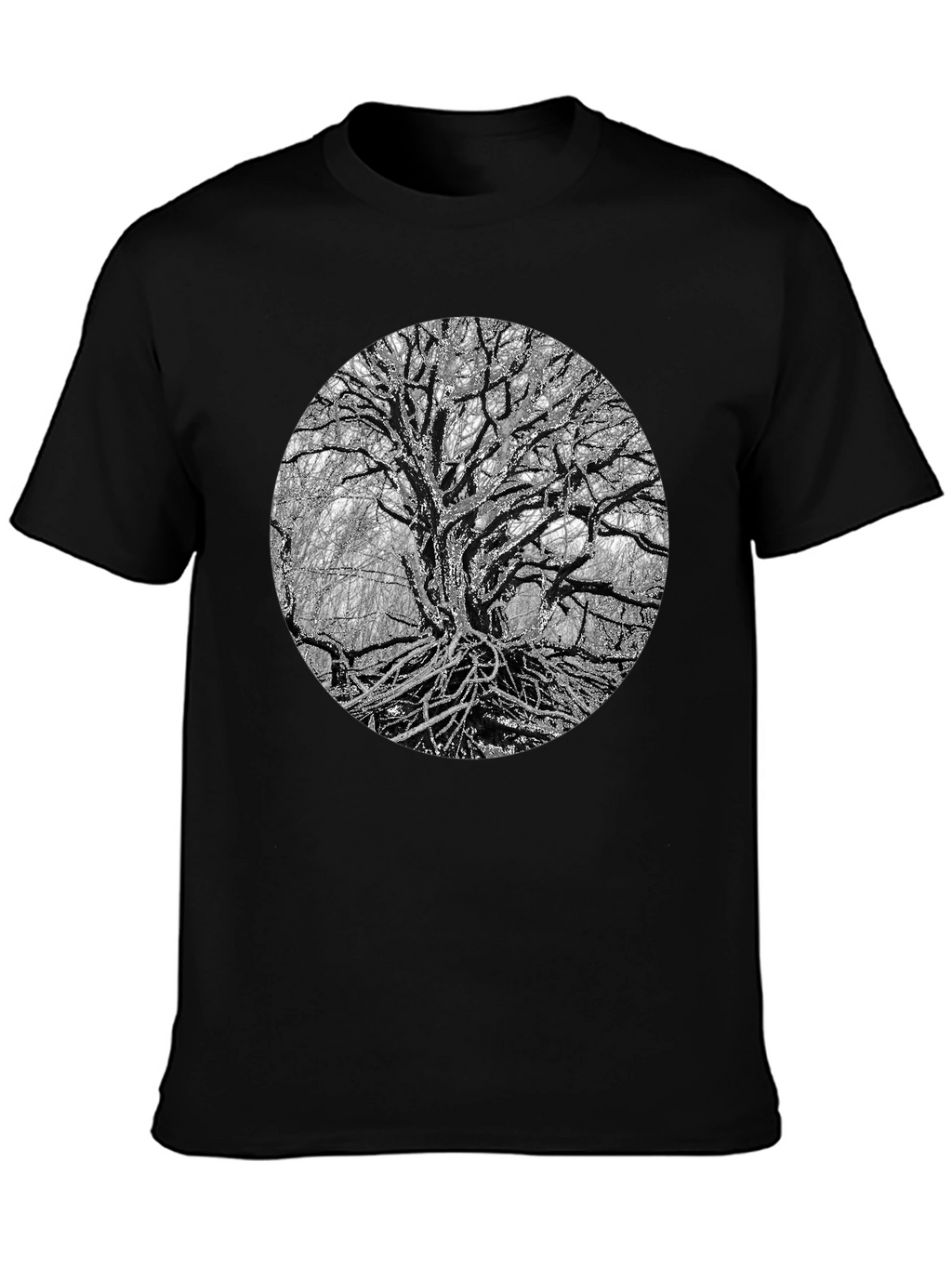 Monochrome Tree Graphic Tee - Nature Inspired Print