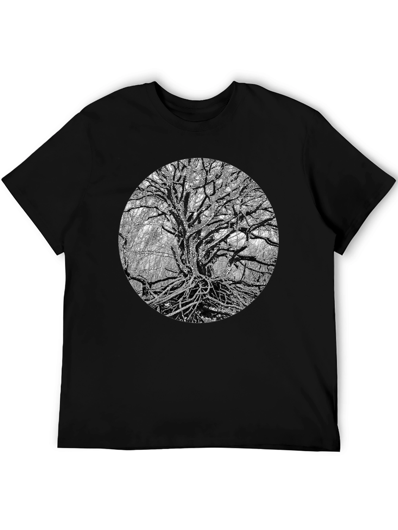 Monochrome Tree Graphic Tee - Nature Inspired Print