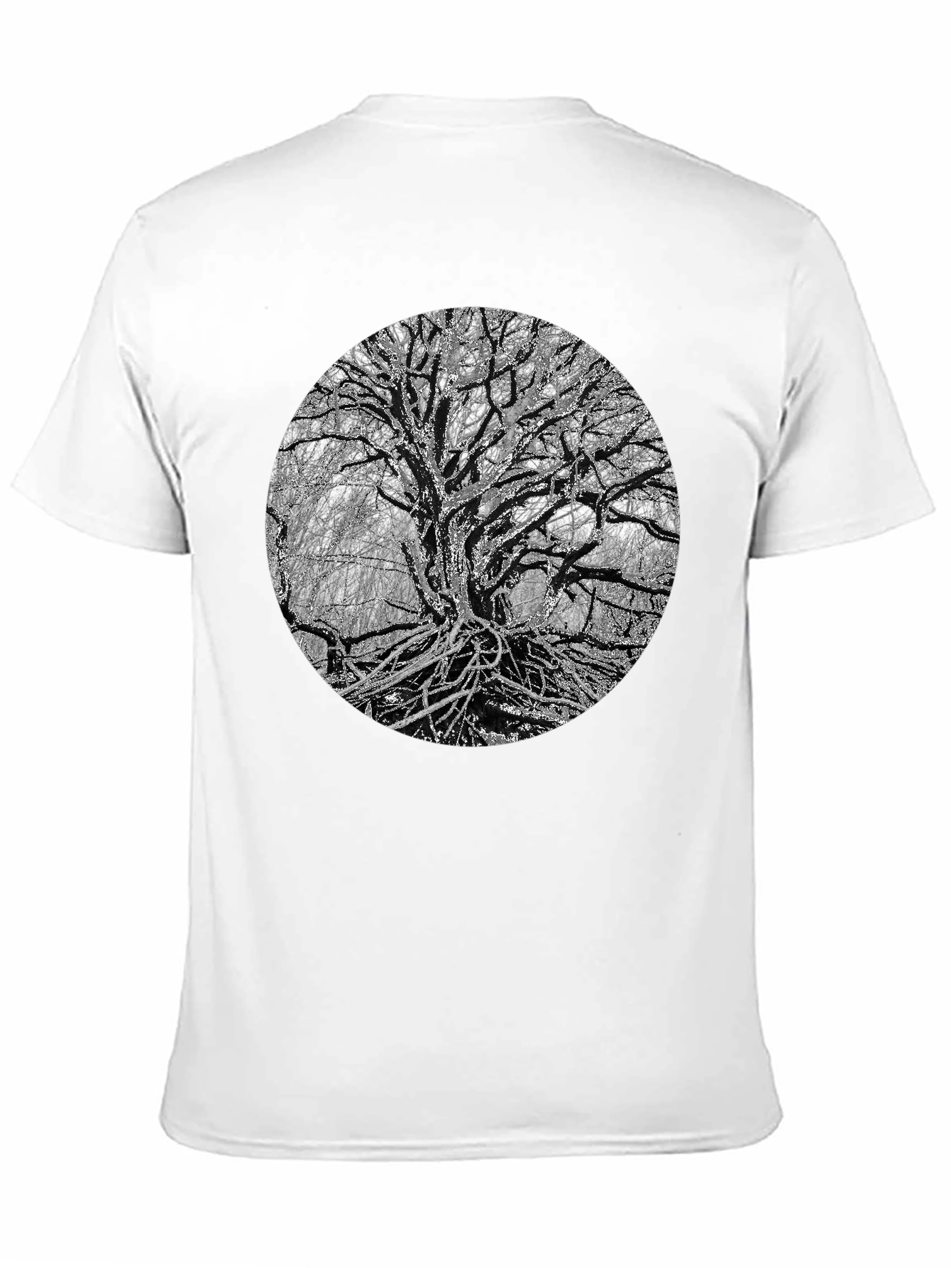 Monochrome Tree Graphic Tee - Nature Inspired Print