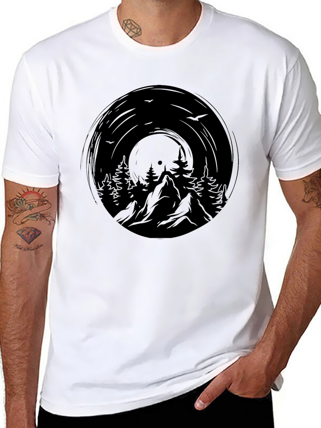 Mountain Vinyl Graphic Tee - Nature Inspired Design