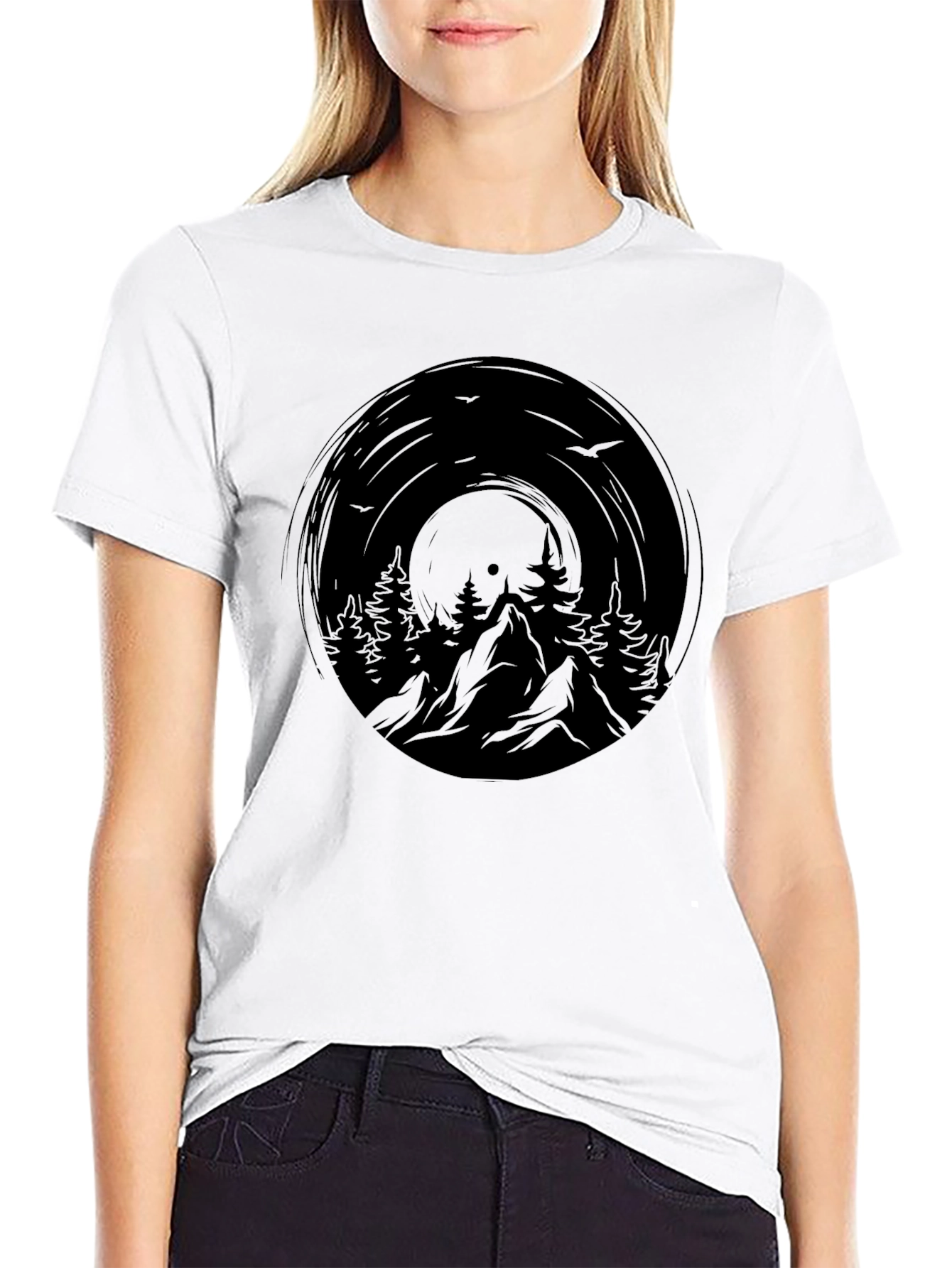 Mountain Vinyl Graphic Tee - Nature Inspired Design
