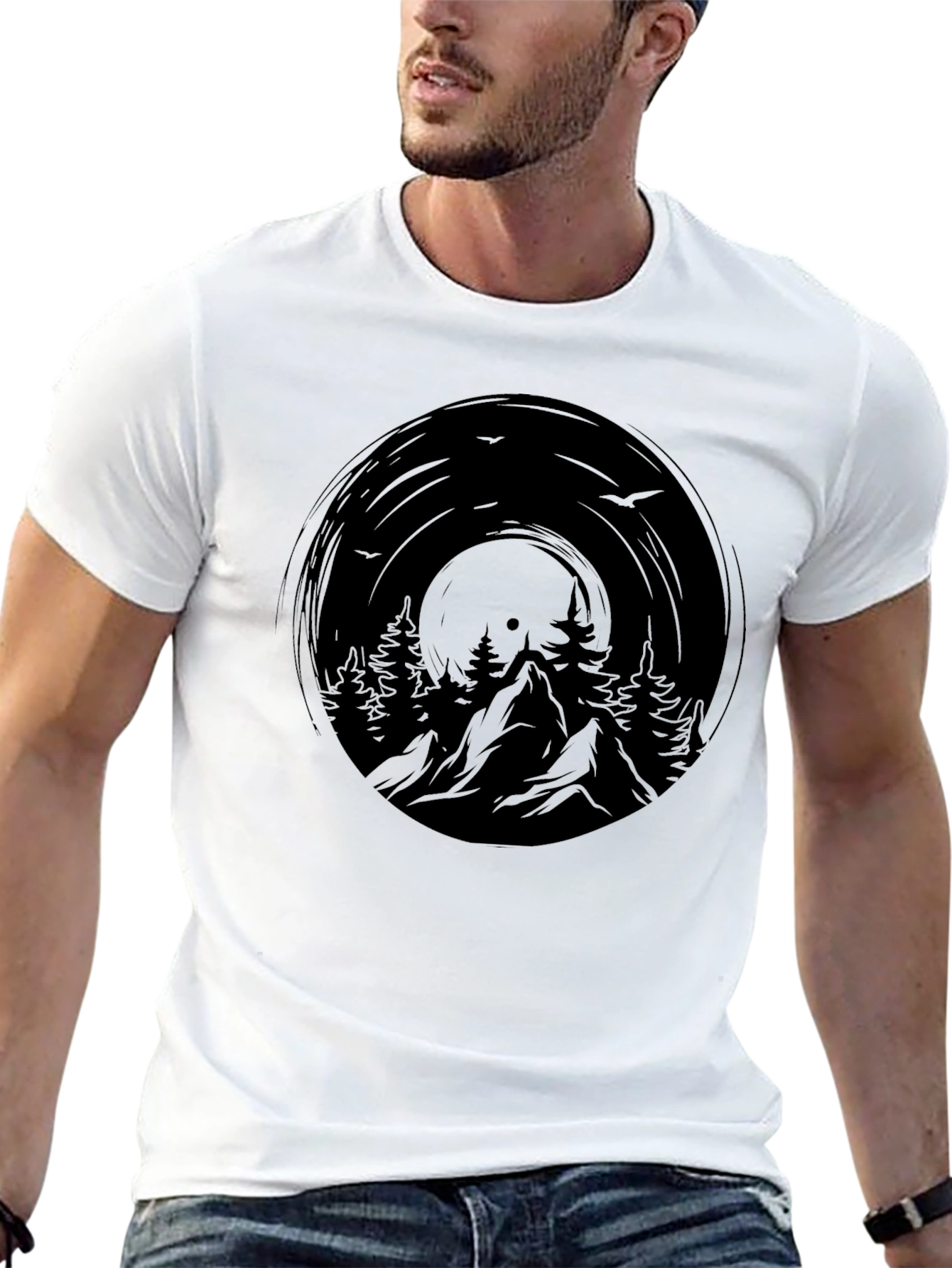 Mountain Vinyl Graphic Tee - Nature Inspired Design