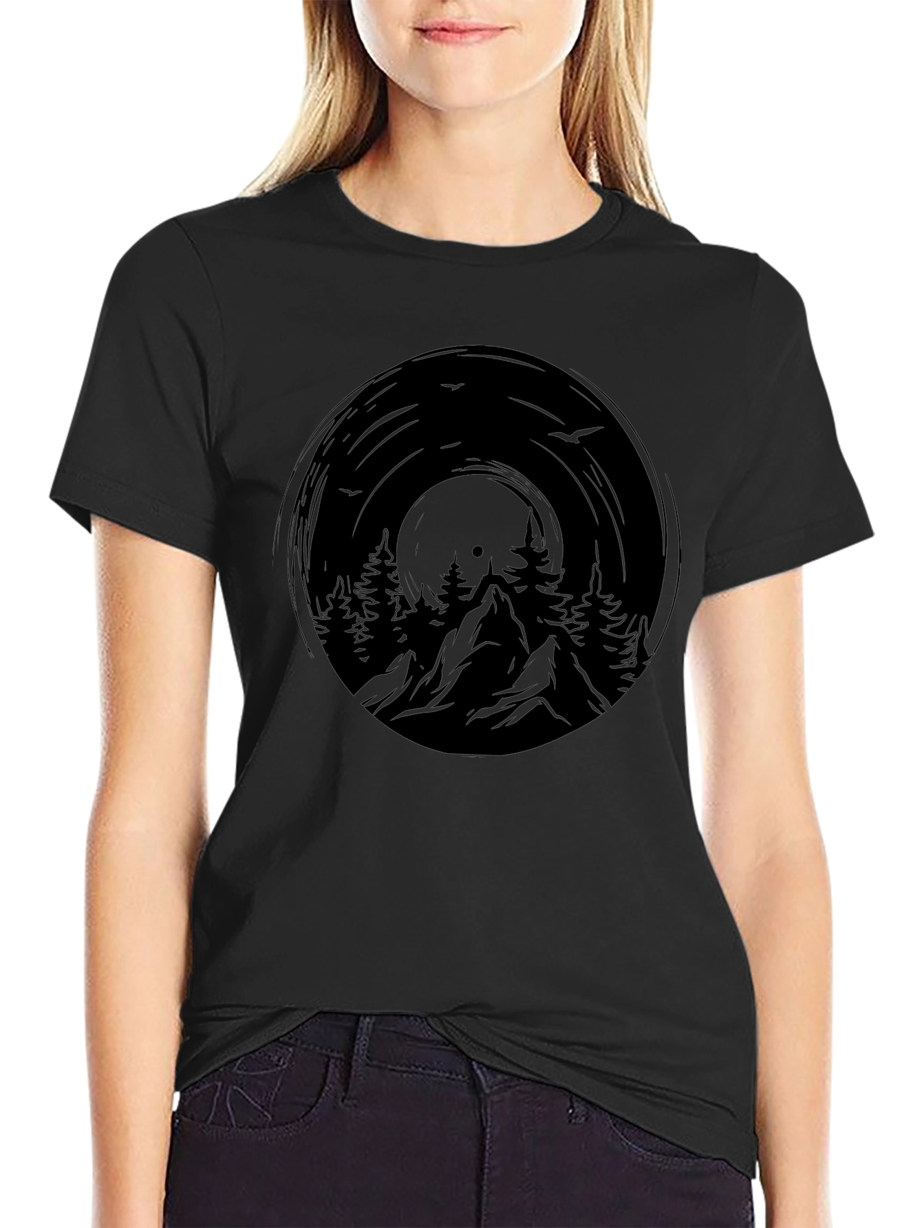 Mountain Vinyl Graphic Tee - Nature Inspired Design