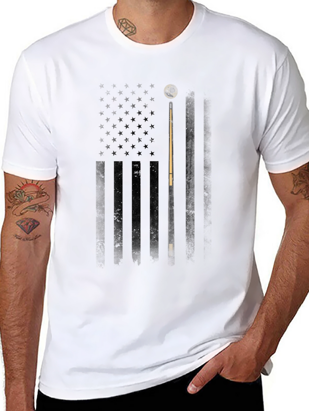 USA Flag Billiards T-Shirt