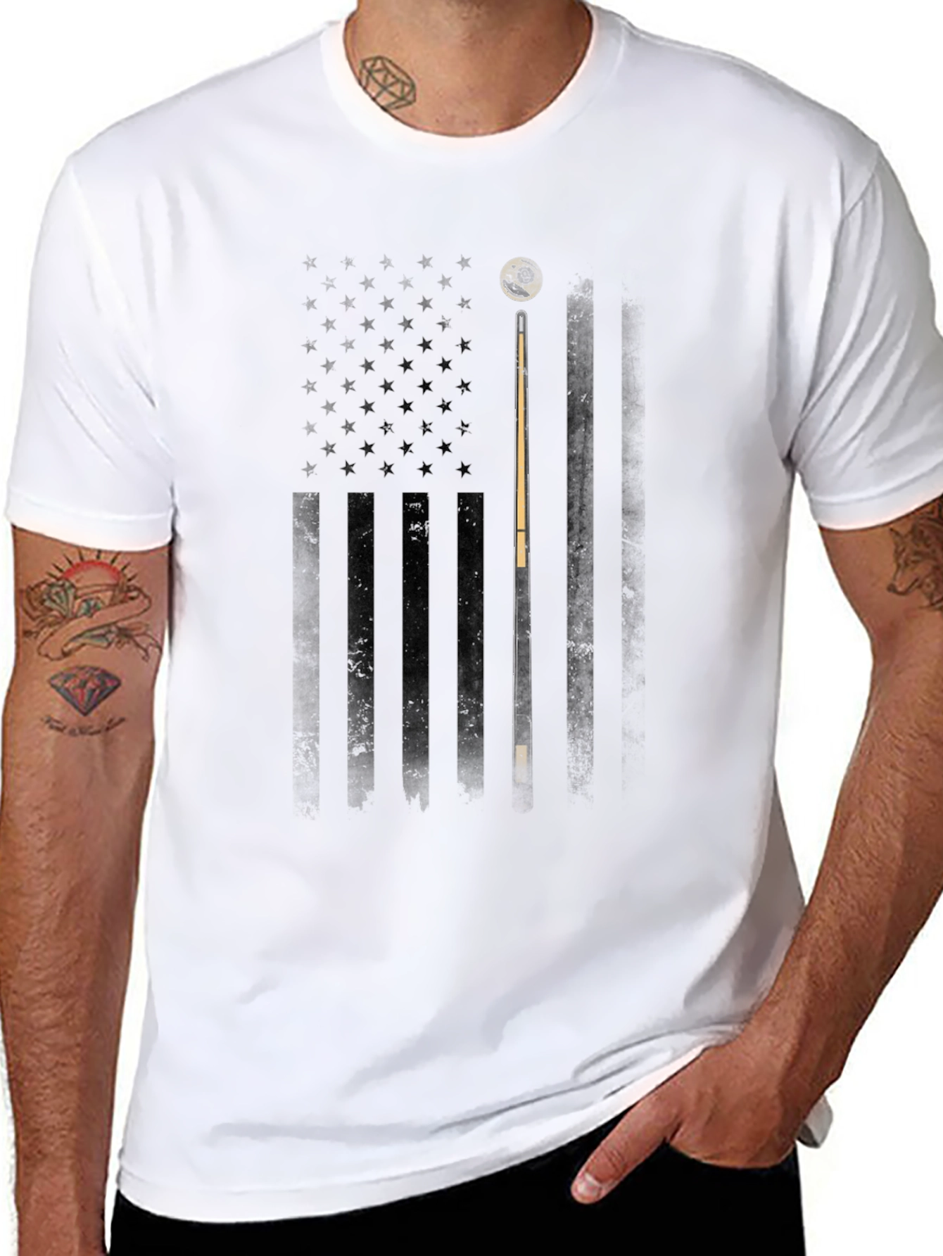 USA Flag Billiards T-Shirt