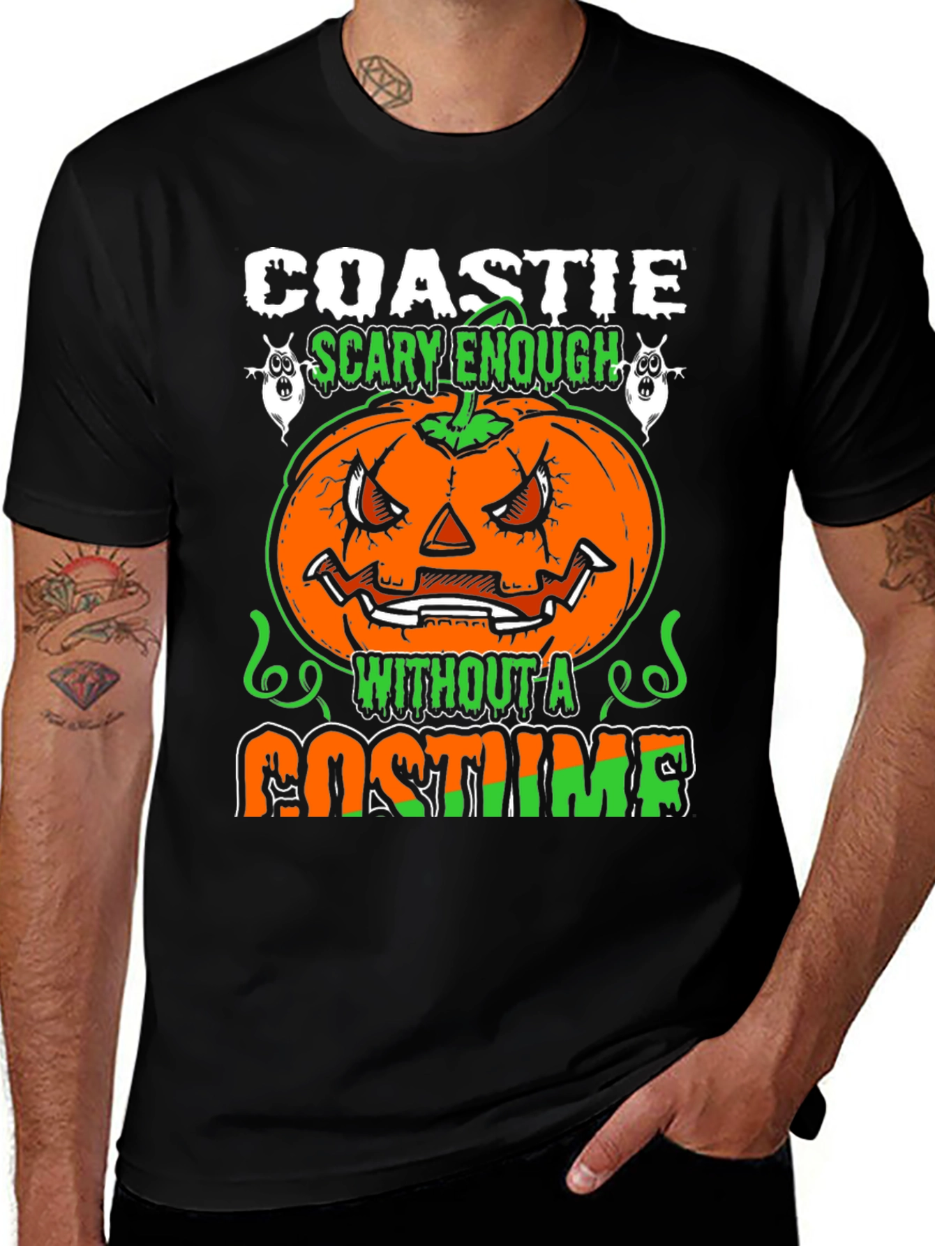 Coastie Scary Enough Halloween T-Shirt