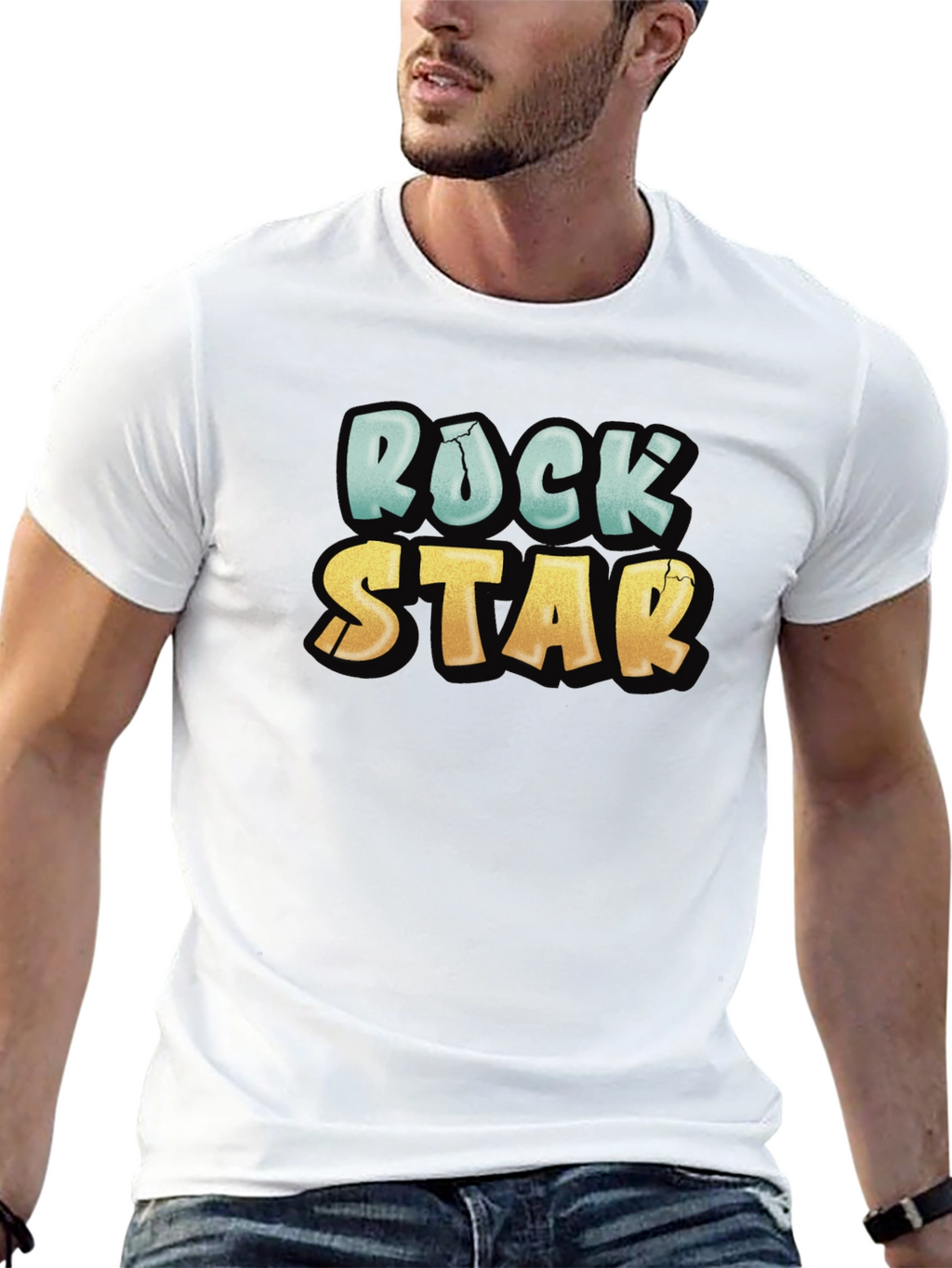 Rock Star Graphic Tee - Cool Casual Black T-Shirt