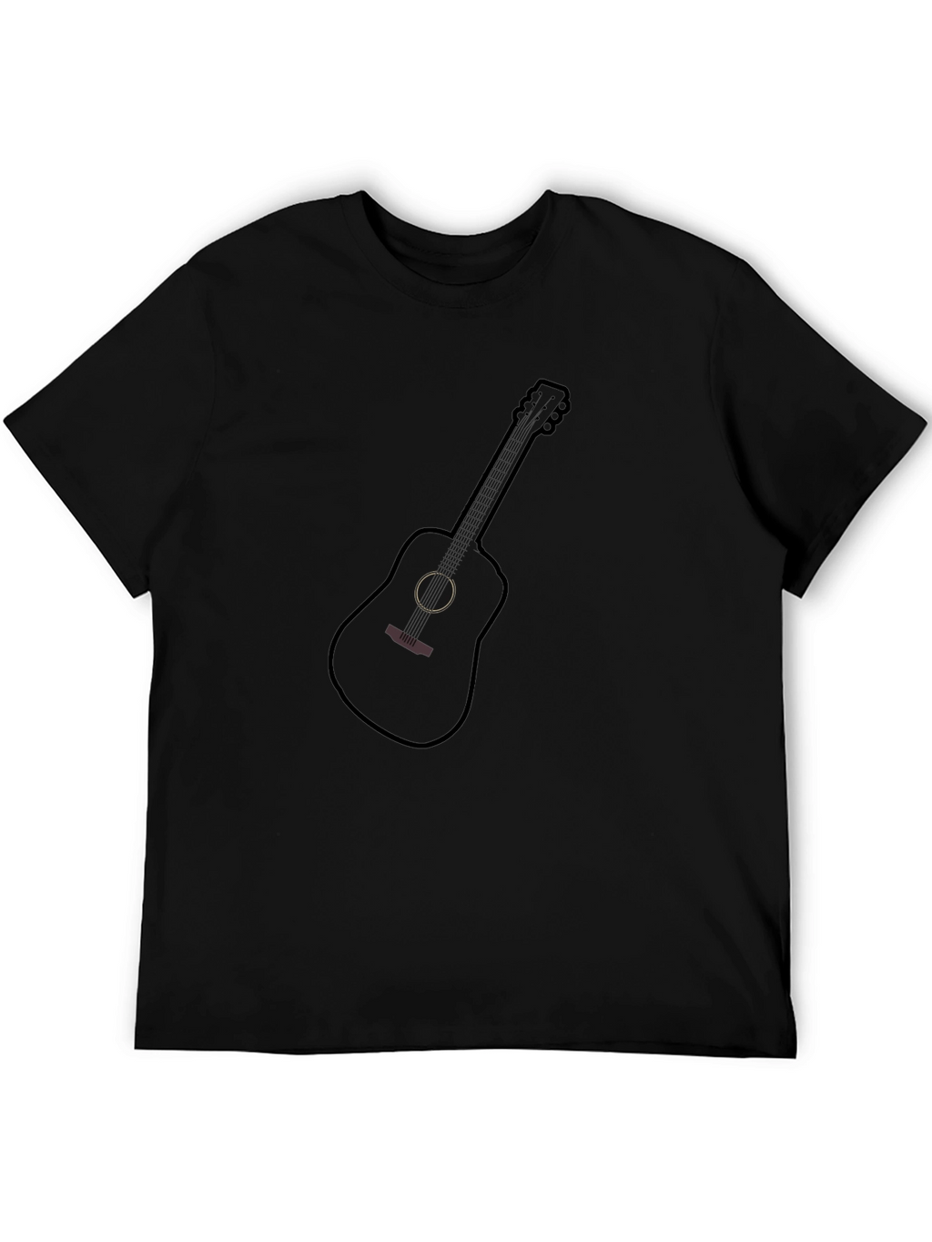 Black Guitar Graphic Tee - Music Lover T-Shirt