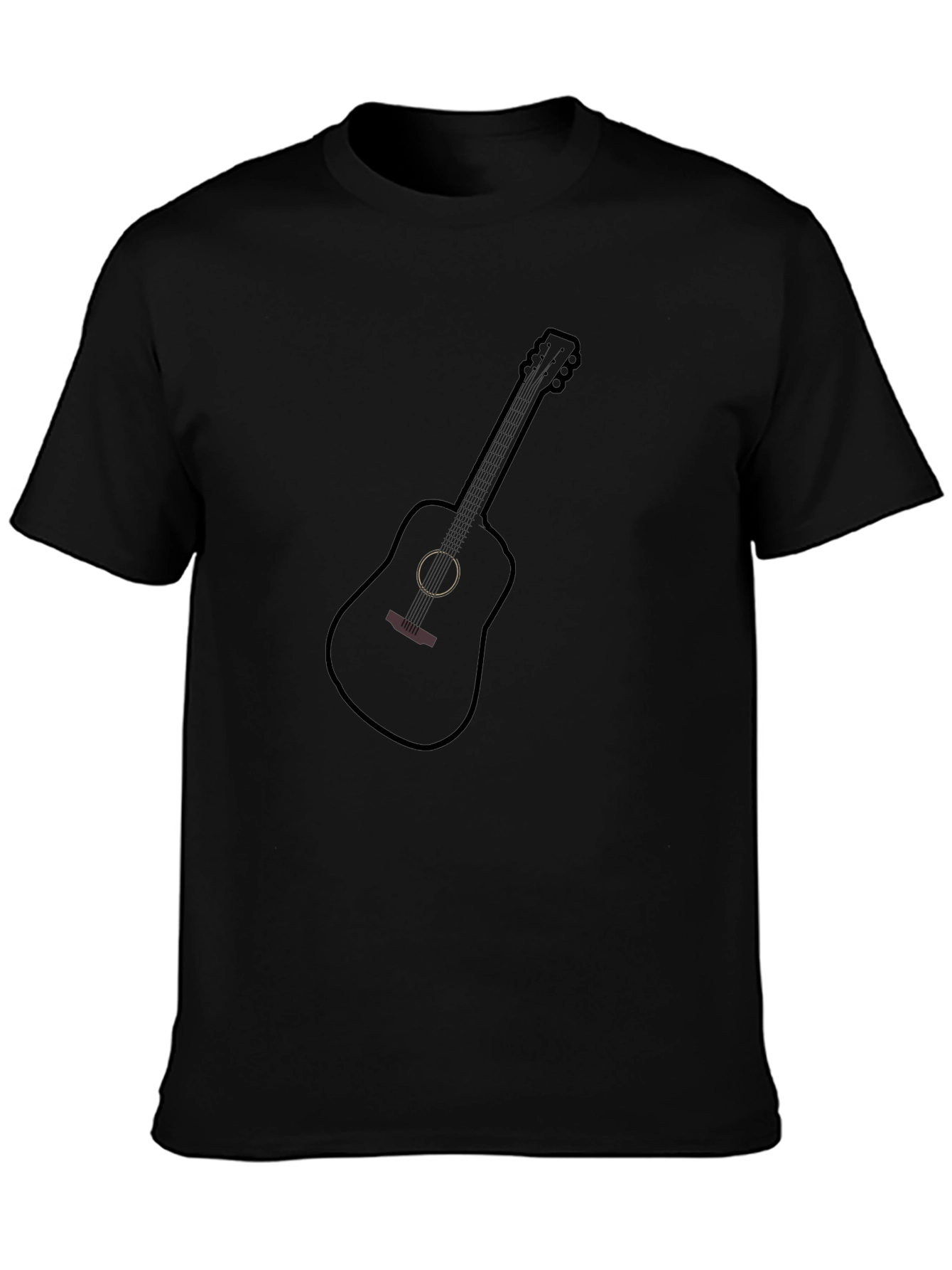 Black Guitar Graphic Tee - Music Lover T-Shirt