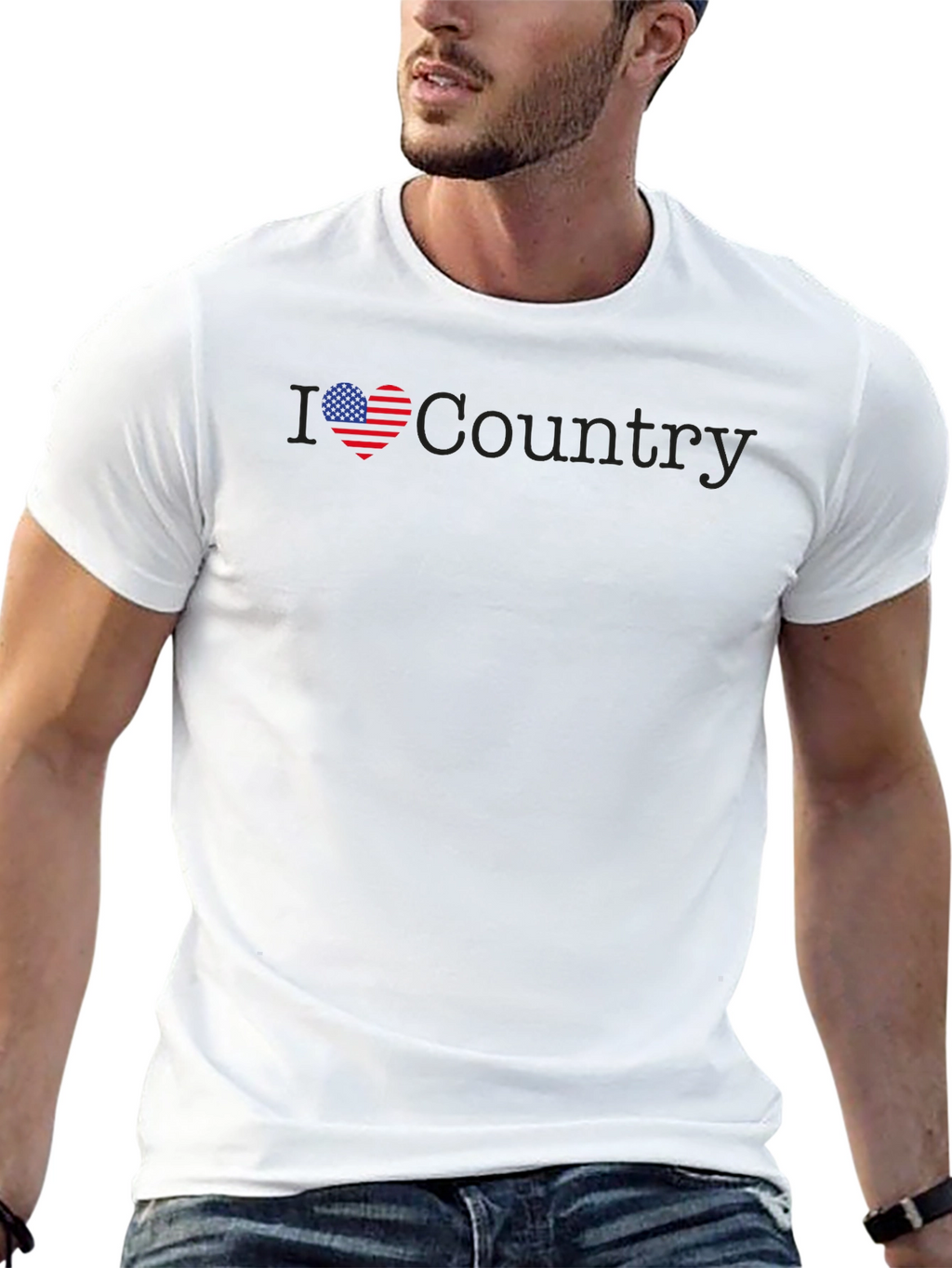 I Love Country Patriotic Graphic Tee