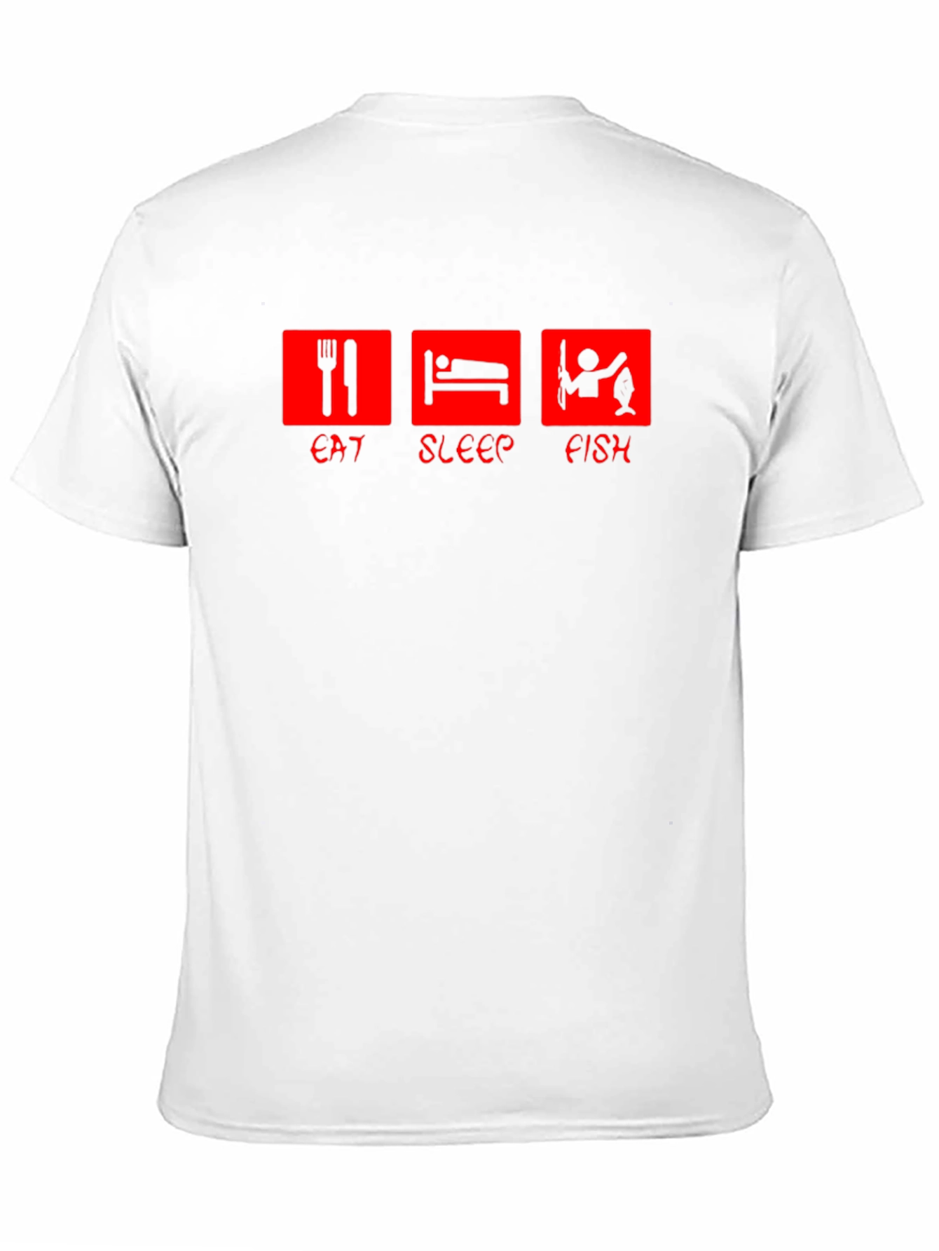 Eat Sleep Fish Graphic Tee - Black Cotton T-Shirt