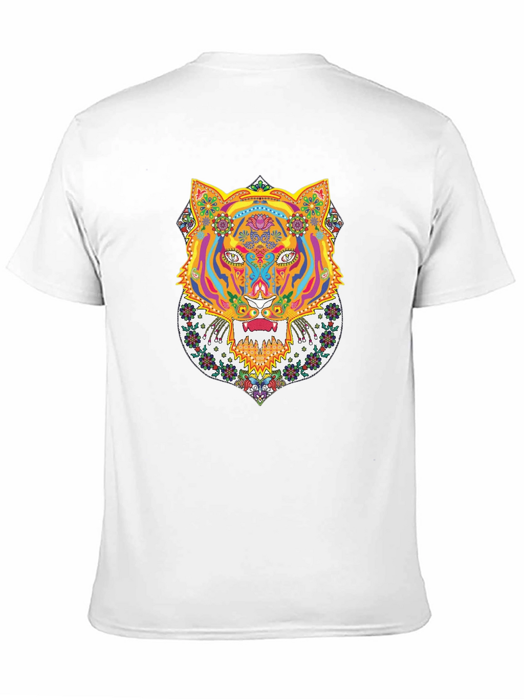 Psychedelic Tiger Graphic Tee - Bold Black T-Shirt