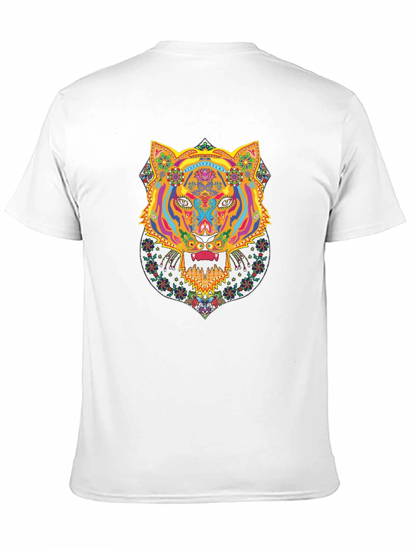 Psychedelic Tiger Graphic Tee - Bold Black T-Shirt
