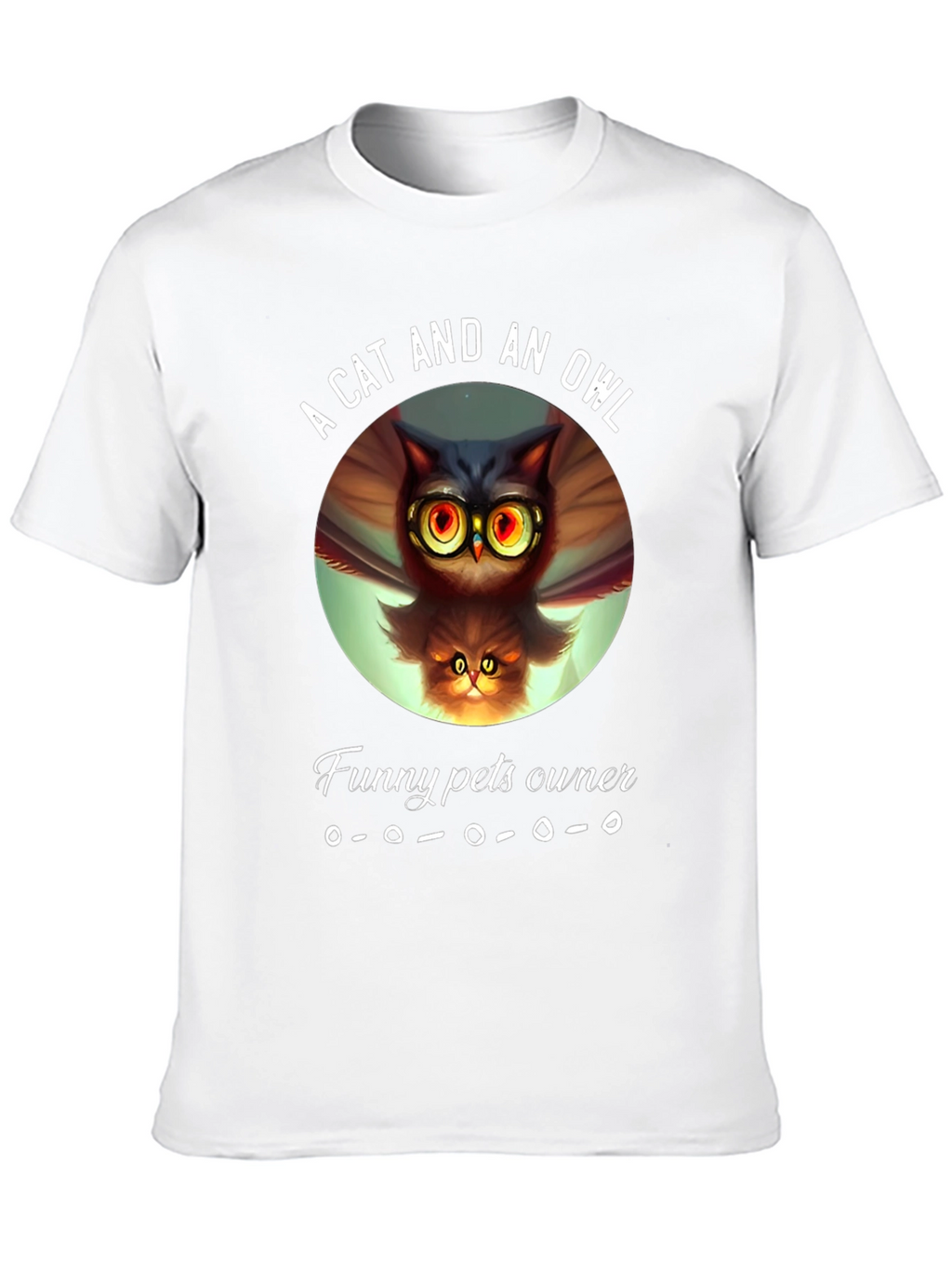 A Cat and an Owl Funny Pets Owner T-Shirt