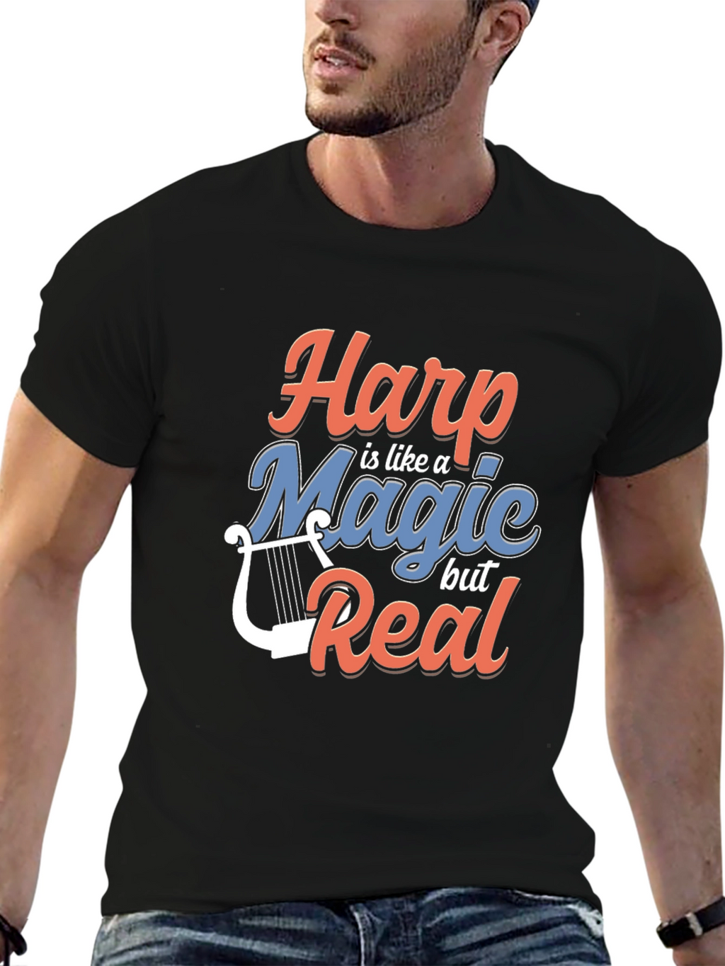 Harp is Like Magic But Real Graphic Tee